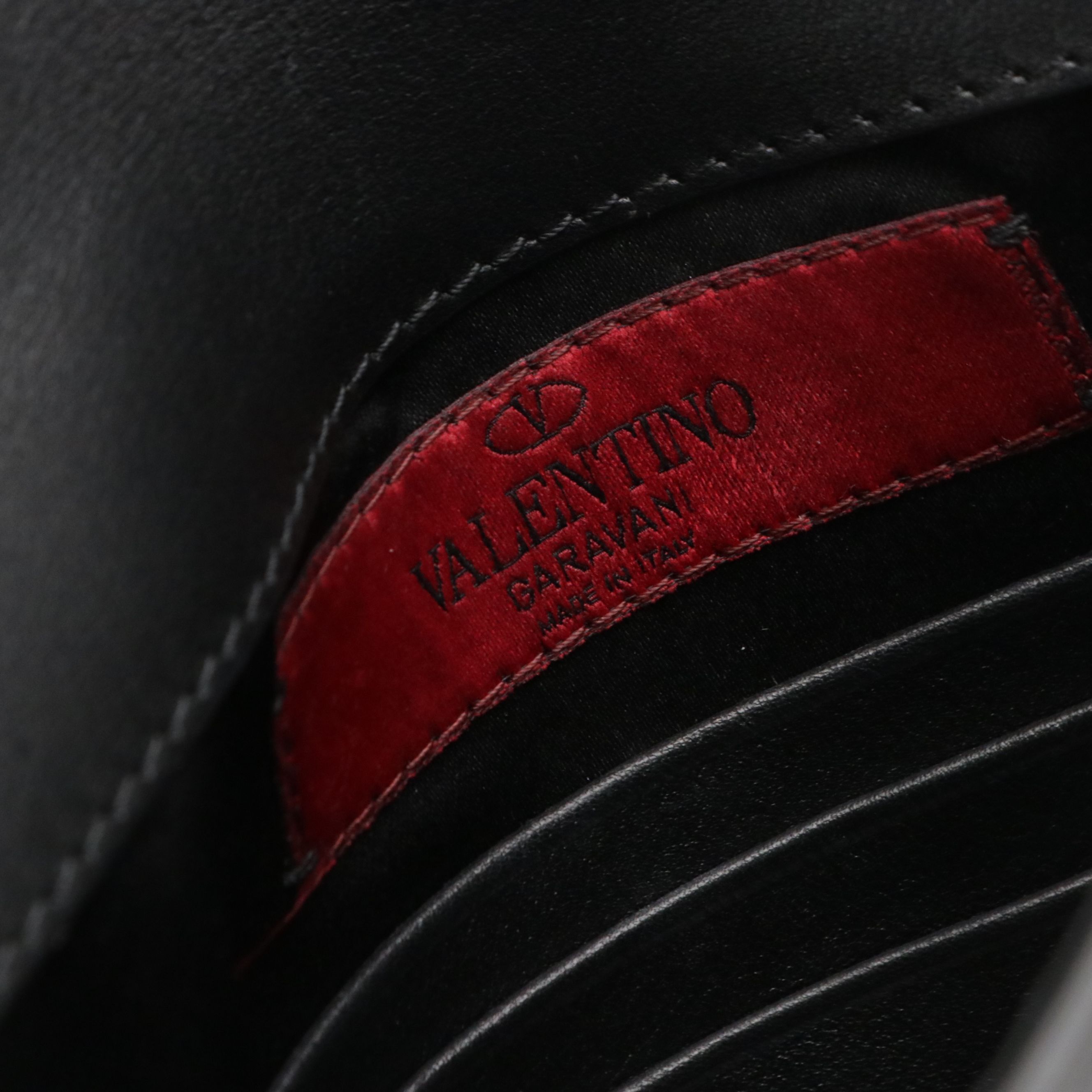 Valentino Garavani Envelope Flap Wristlet Clutch in Rockstud Black Calfskin