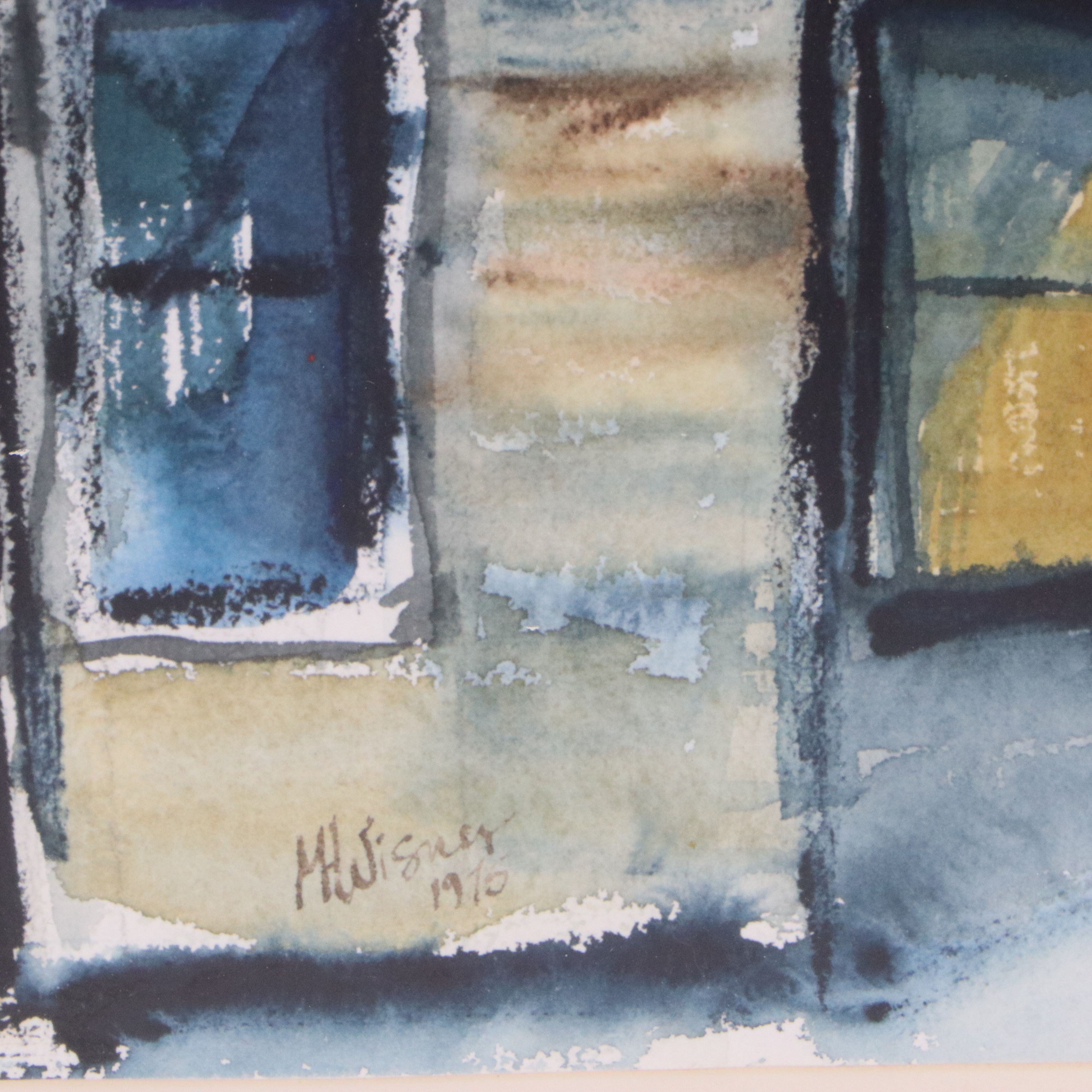 M.H. Wisner Architectural Watercolor Painting "Behind the Scenes," 1975