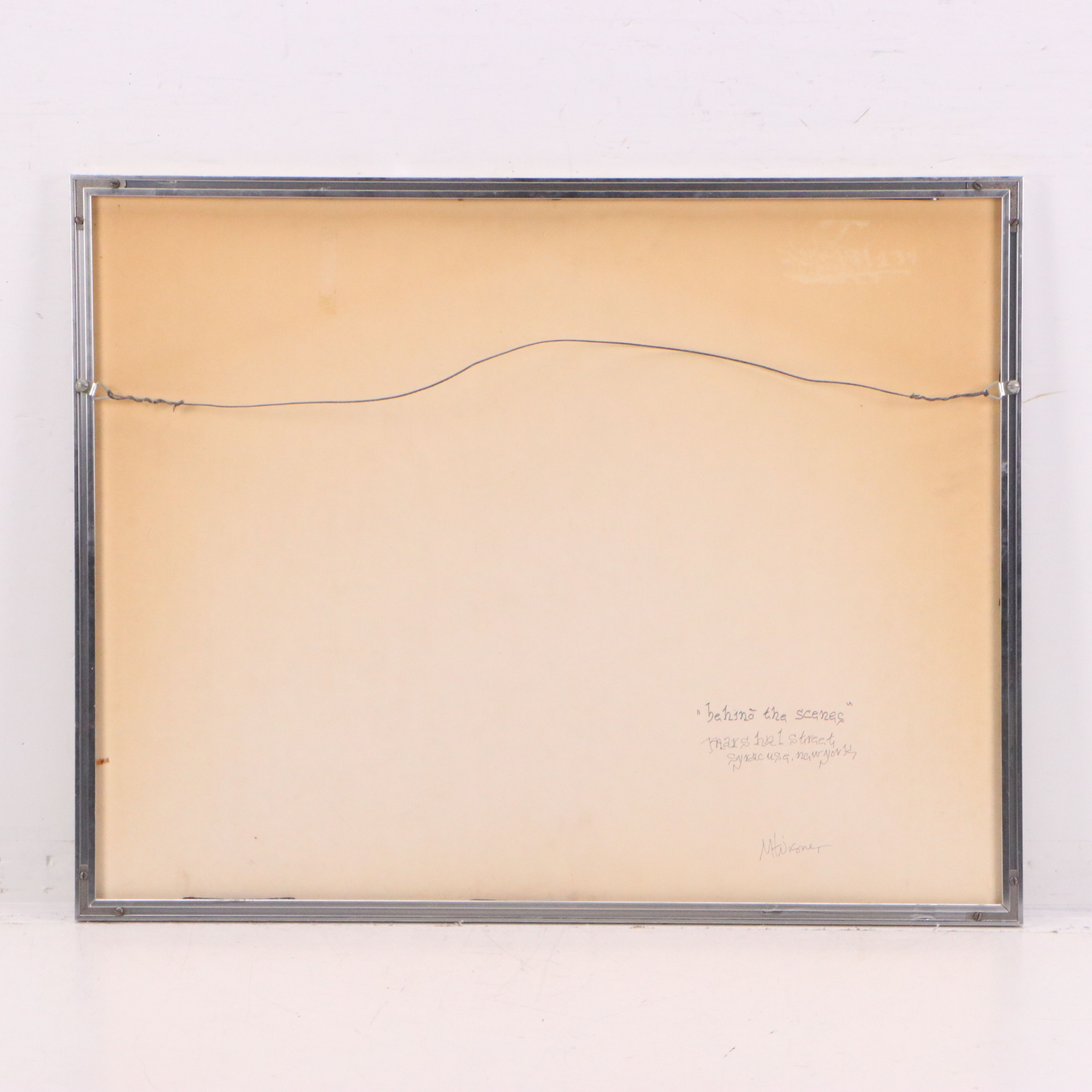 M.H. Wisner Architectural Watercolor Painting "Behind the Scenes," 1975