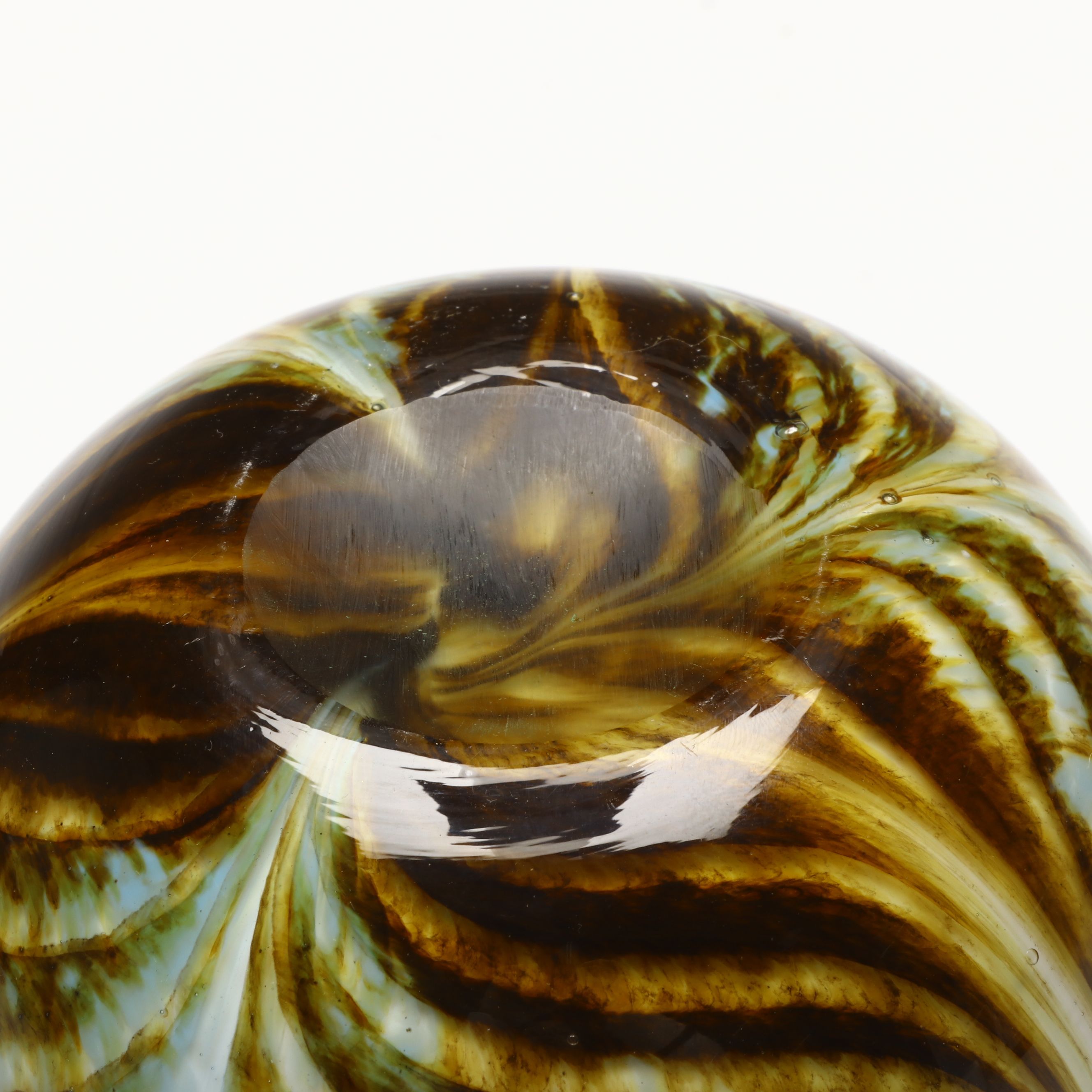 Blown Art Glass Marbled Ball Vase