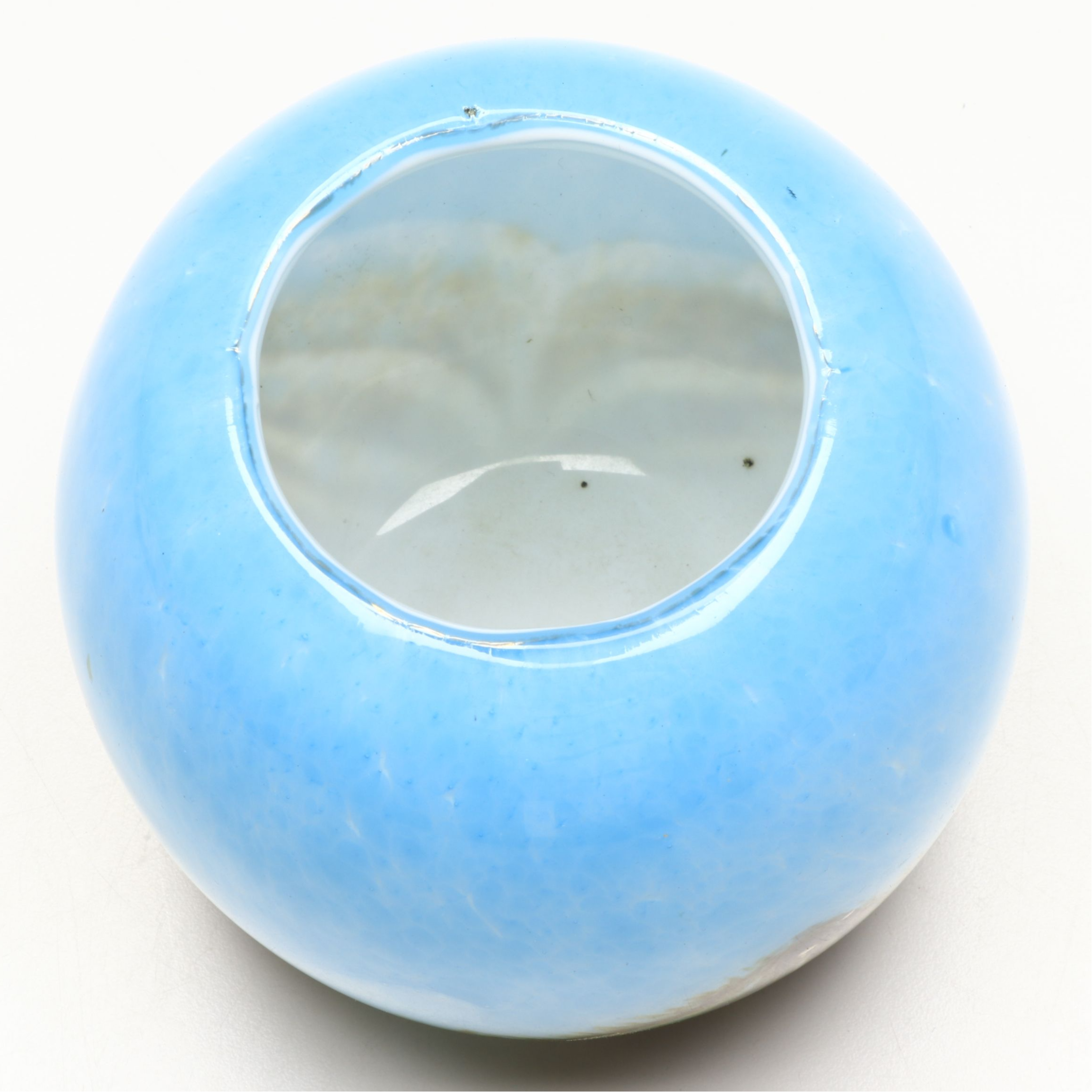 Blown Art Glass Marbled Ball Vase