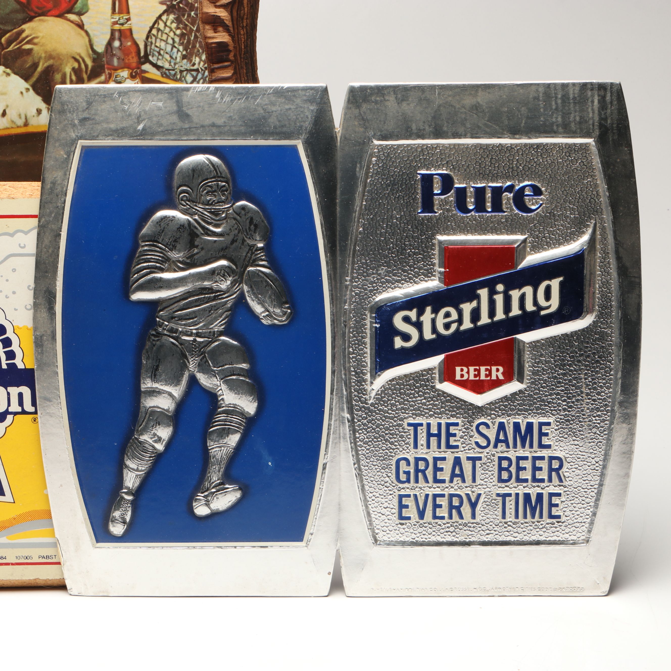 J.F. Kernan Falstaff Beer, Pabst Blue Ribbon and Sterling Breweriana Signs