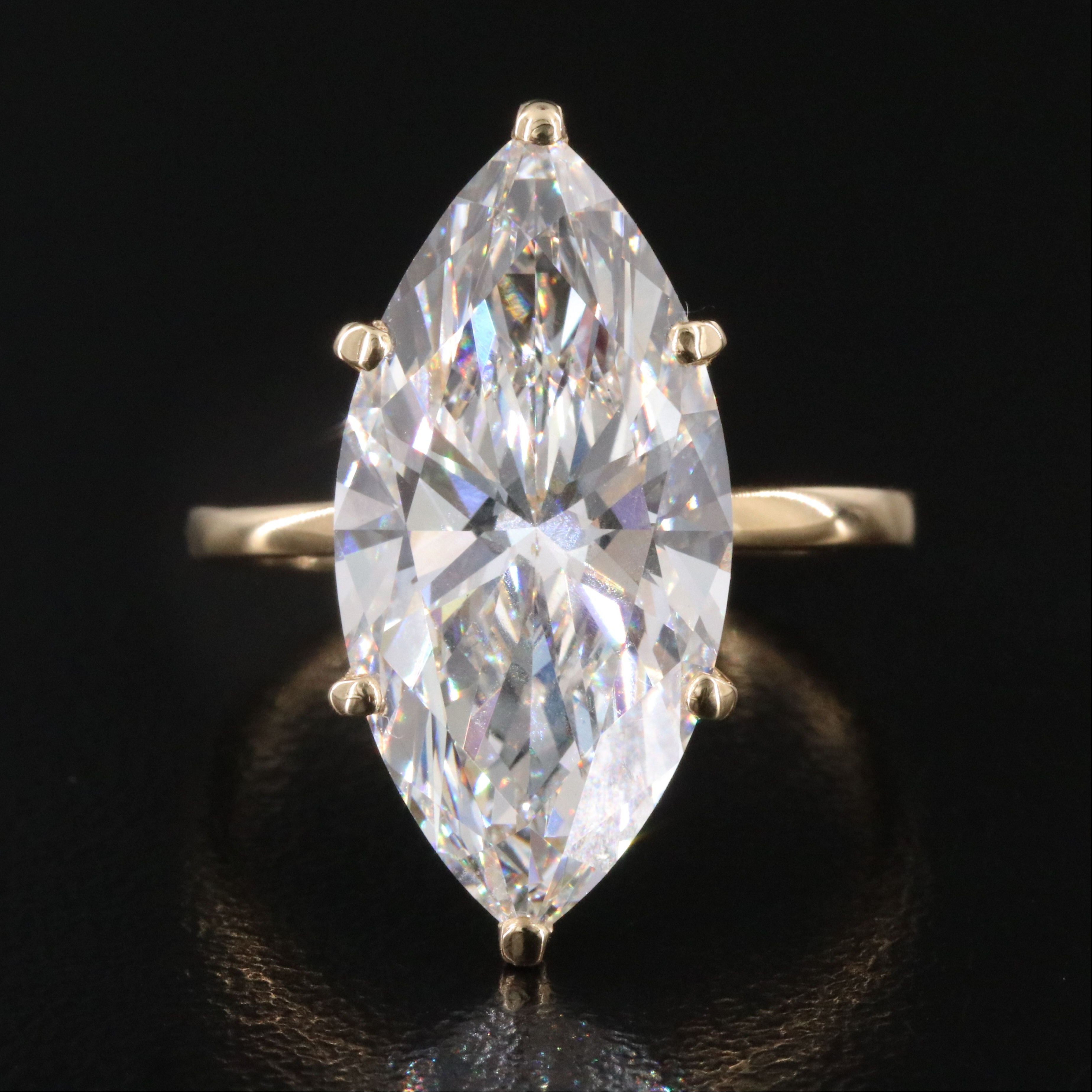 18K 7.45 CT Lab Grown Diamond Solitaire Ring with IGI Report