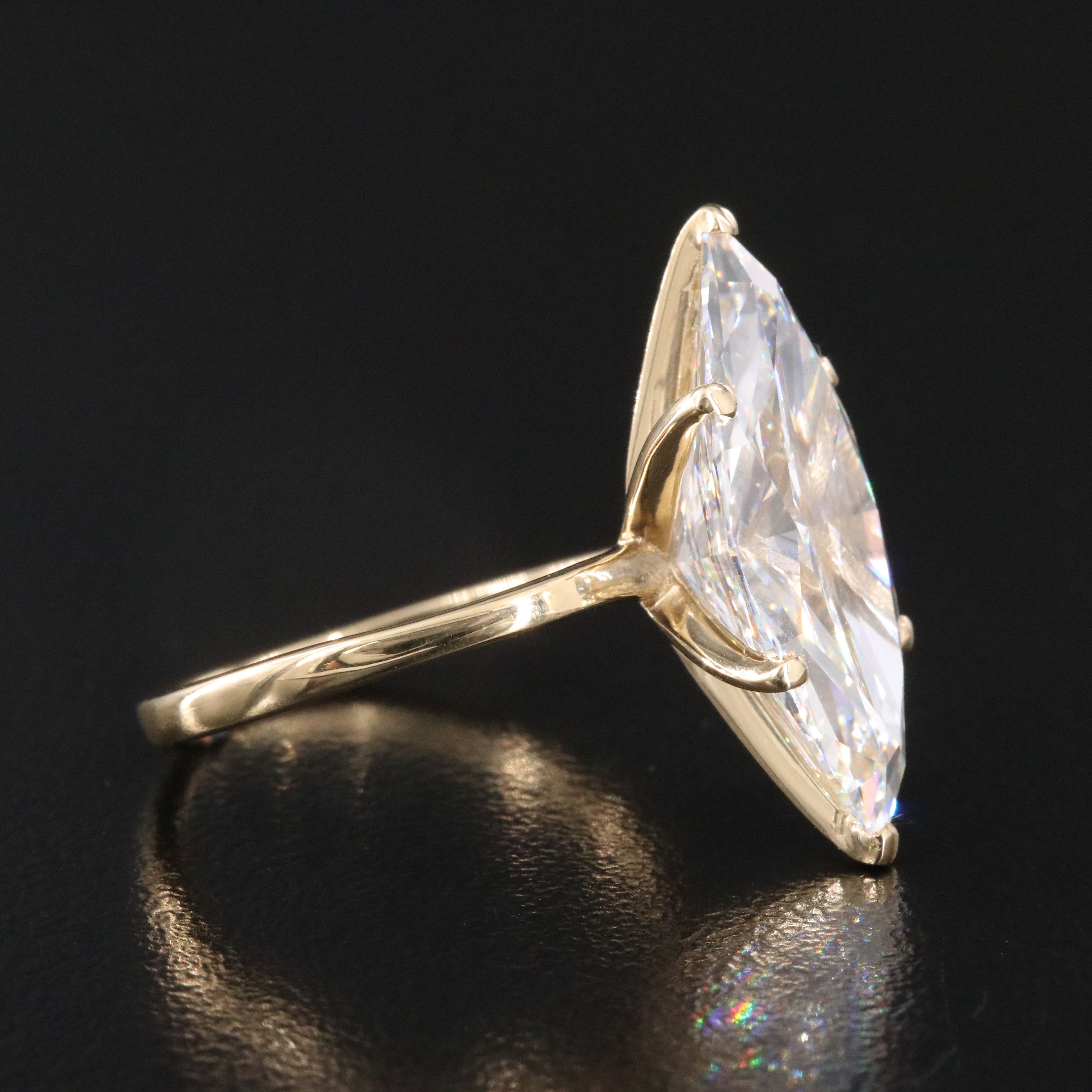 18K 7.45 CT Lab Grown Diamond Solitaire Ring with IGI Report