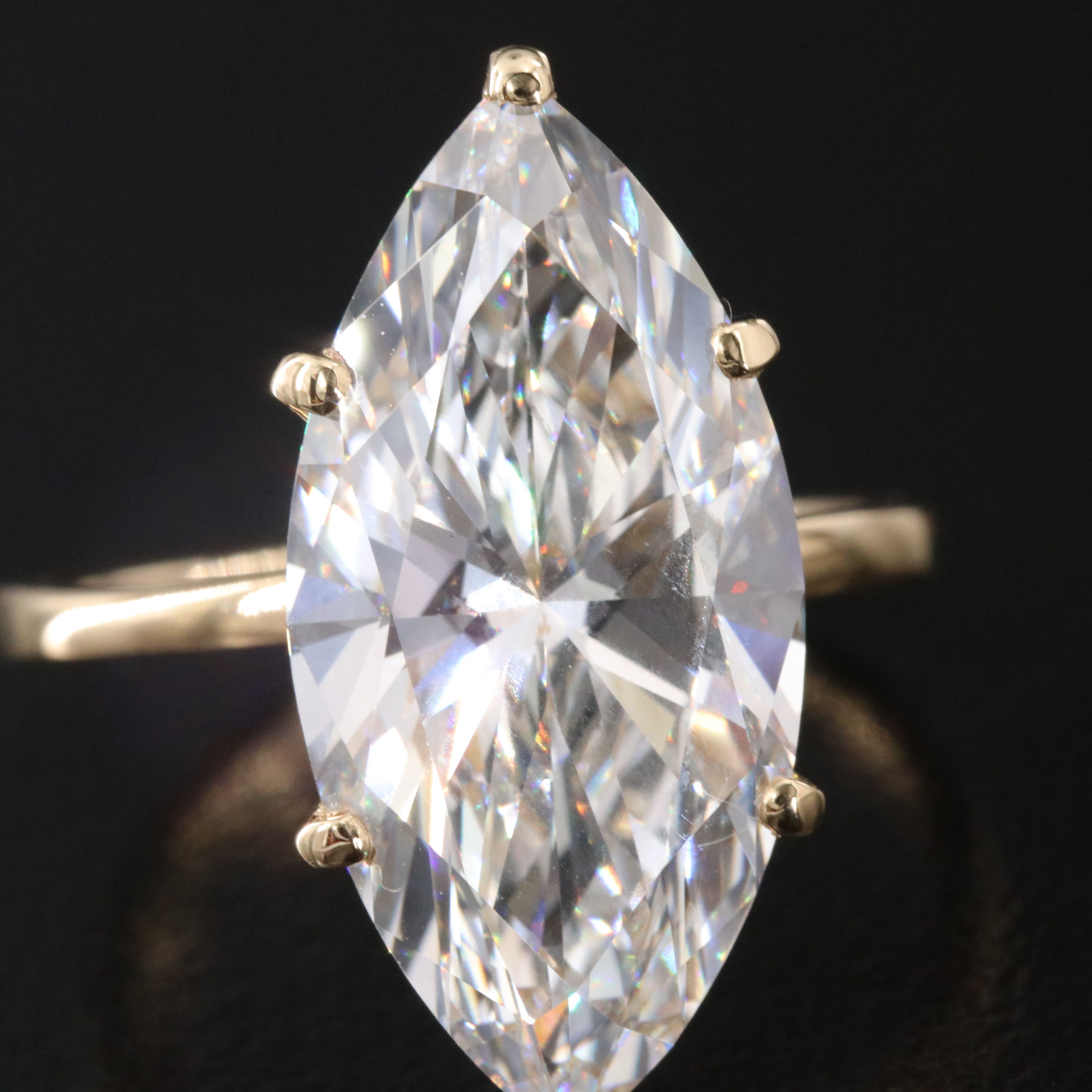 18K 7.45 CT Lab Grown Diamond Solitaire Ring with IGI Report