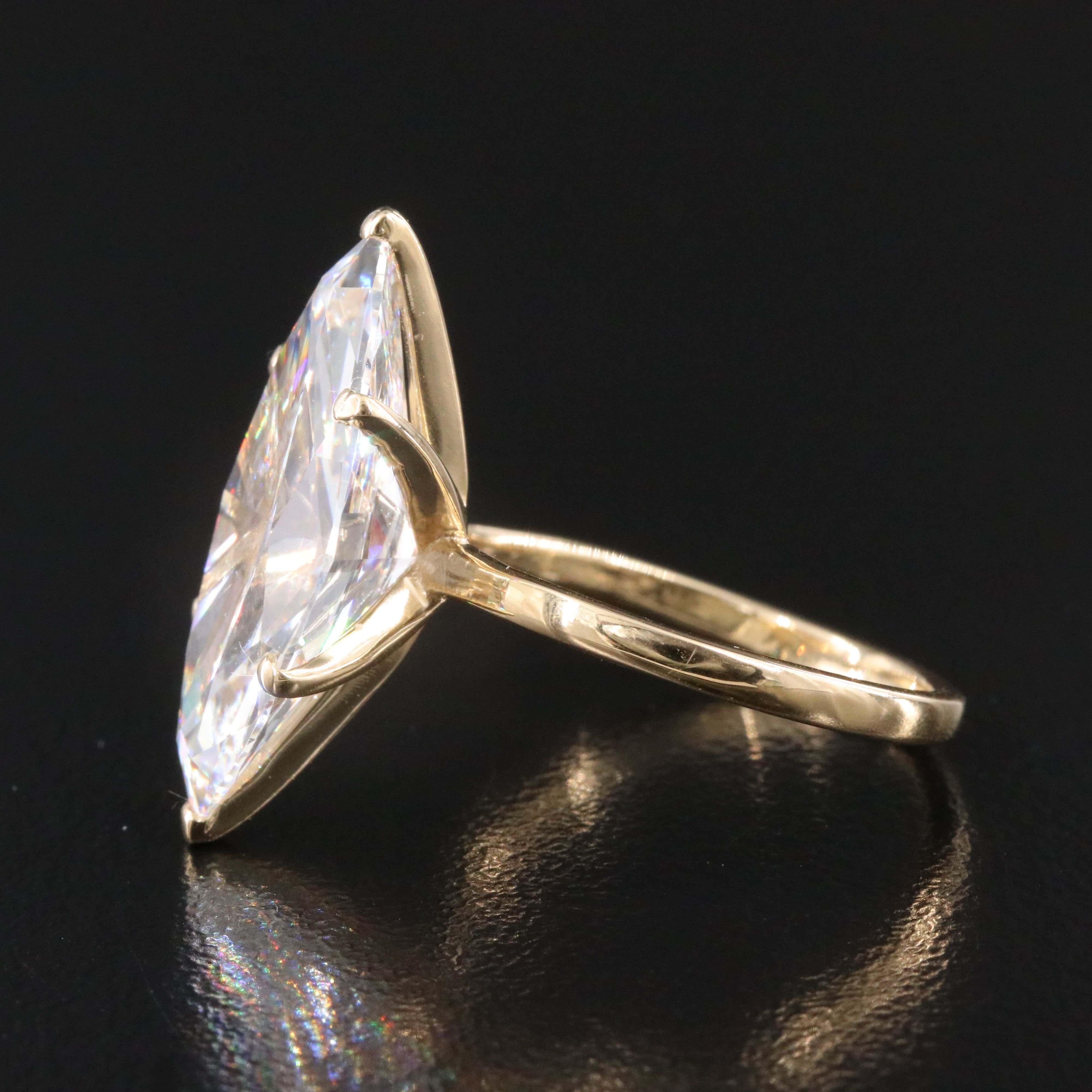 18K 7.45 CT Lab Grown Diamond Solitaire Ring with IGI Report