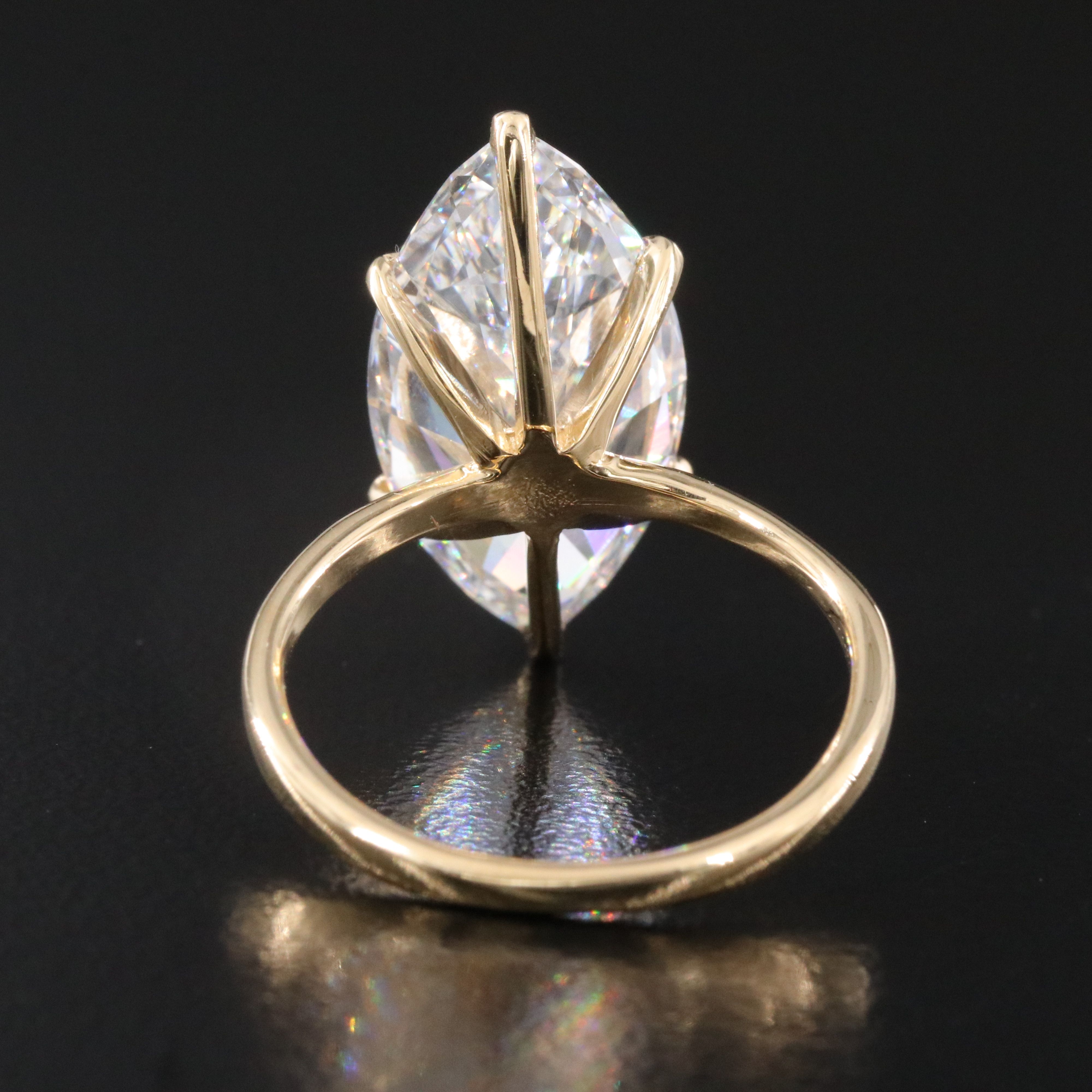 18K 7.45 CT Lab Grown Diamond Solitaire Ring with IGI Report