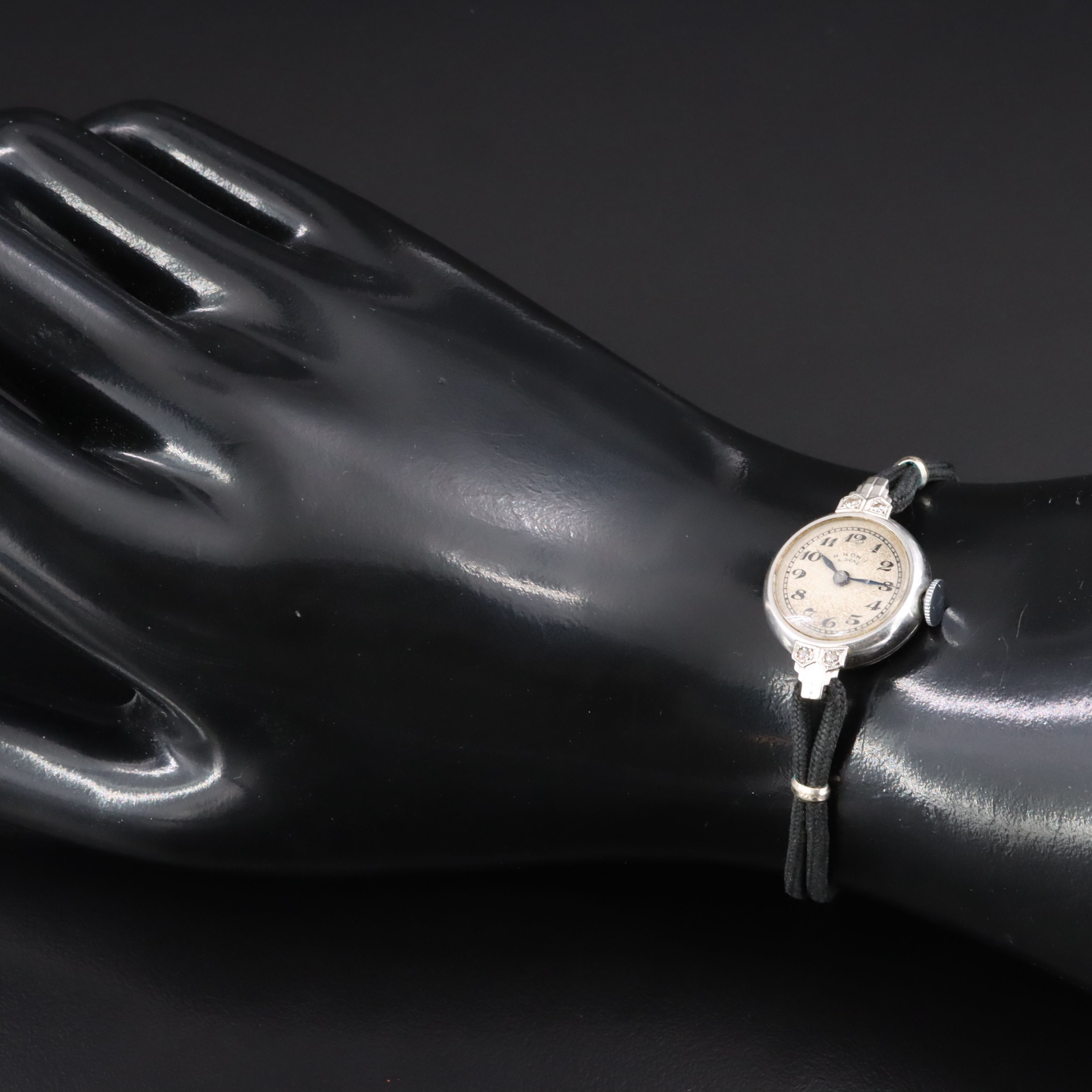 14K Diamond Watch with Wristacrat Gold-Filled Filigree and Gemstone Watch Band