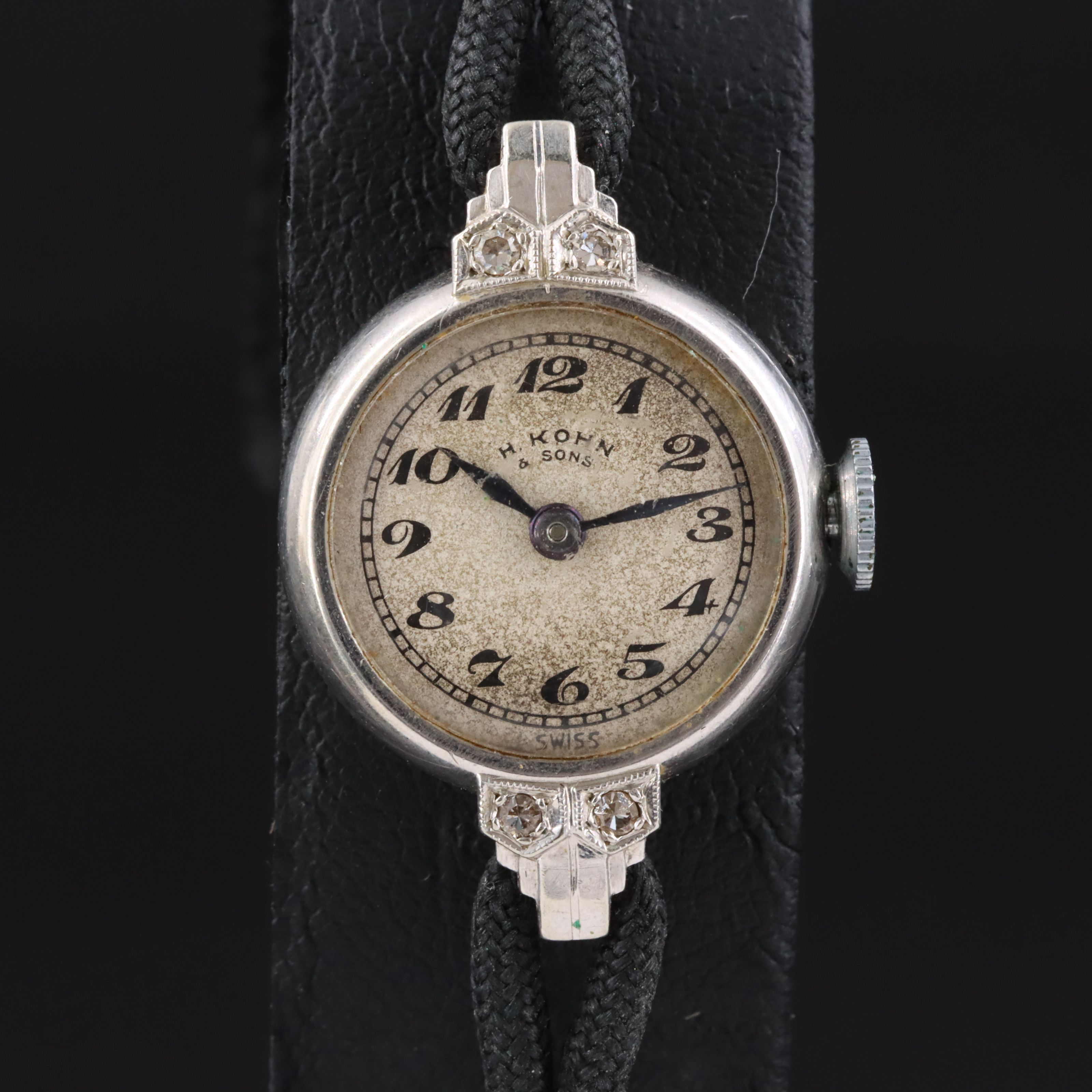 14K Diamond Watch with Wristacrat Gold-Filled Filigree and Gemstone Watch Band