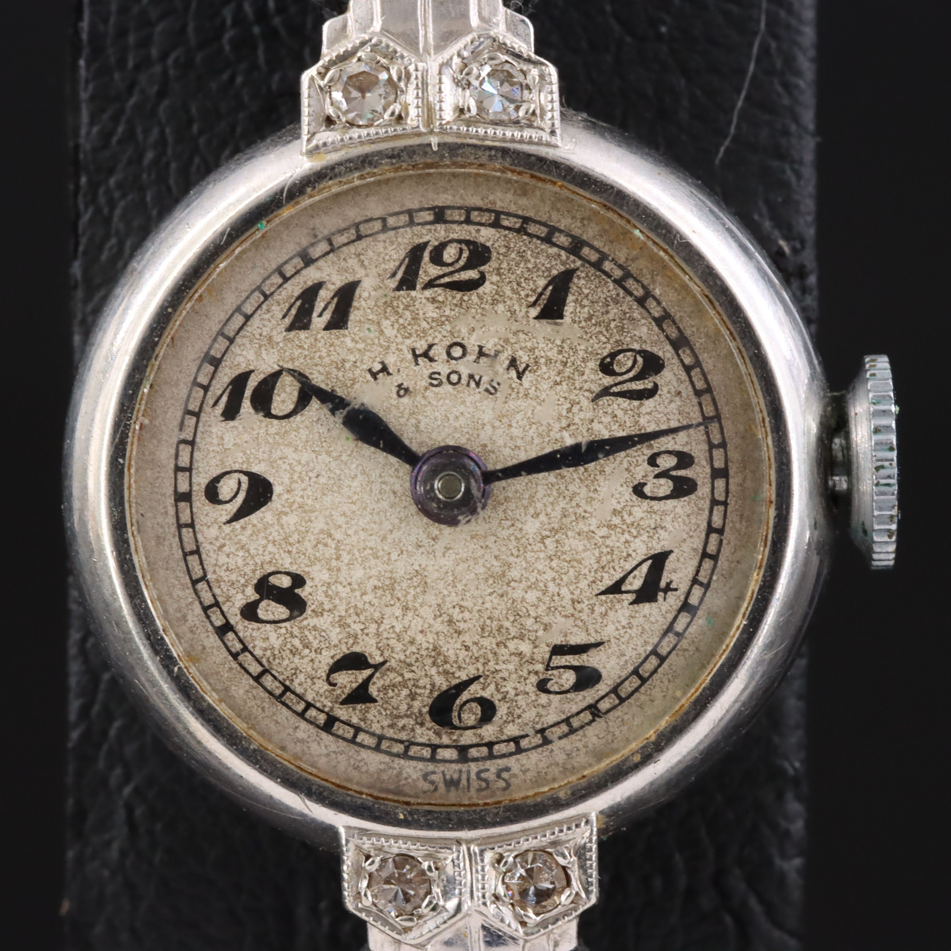 14K Diamond Watch with Wristacrat Gold-Filled Filigree and Gemstone Watch Band