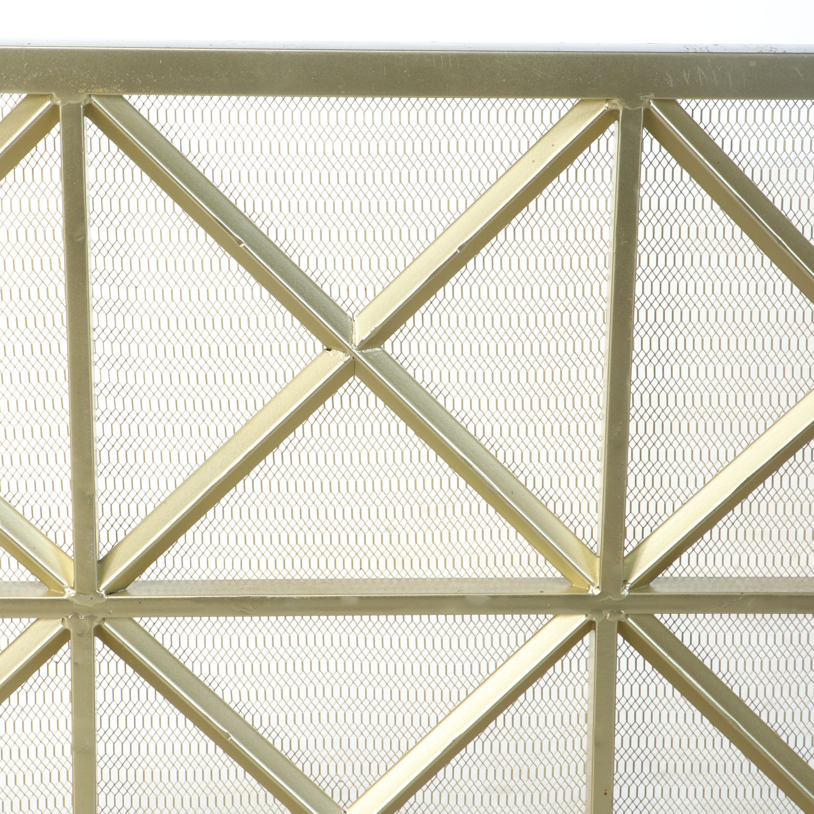 Contemporary Gold Finish Metal Fireplace Screen