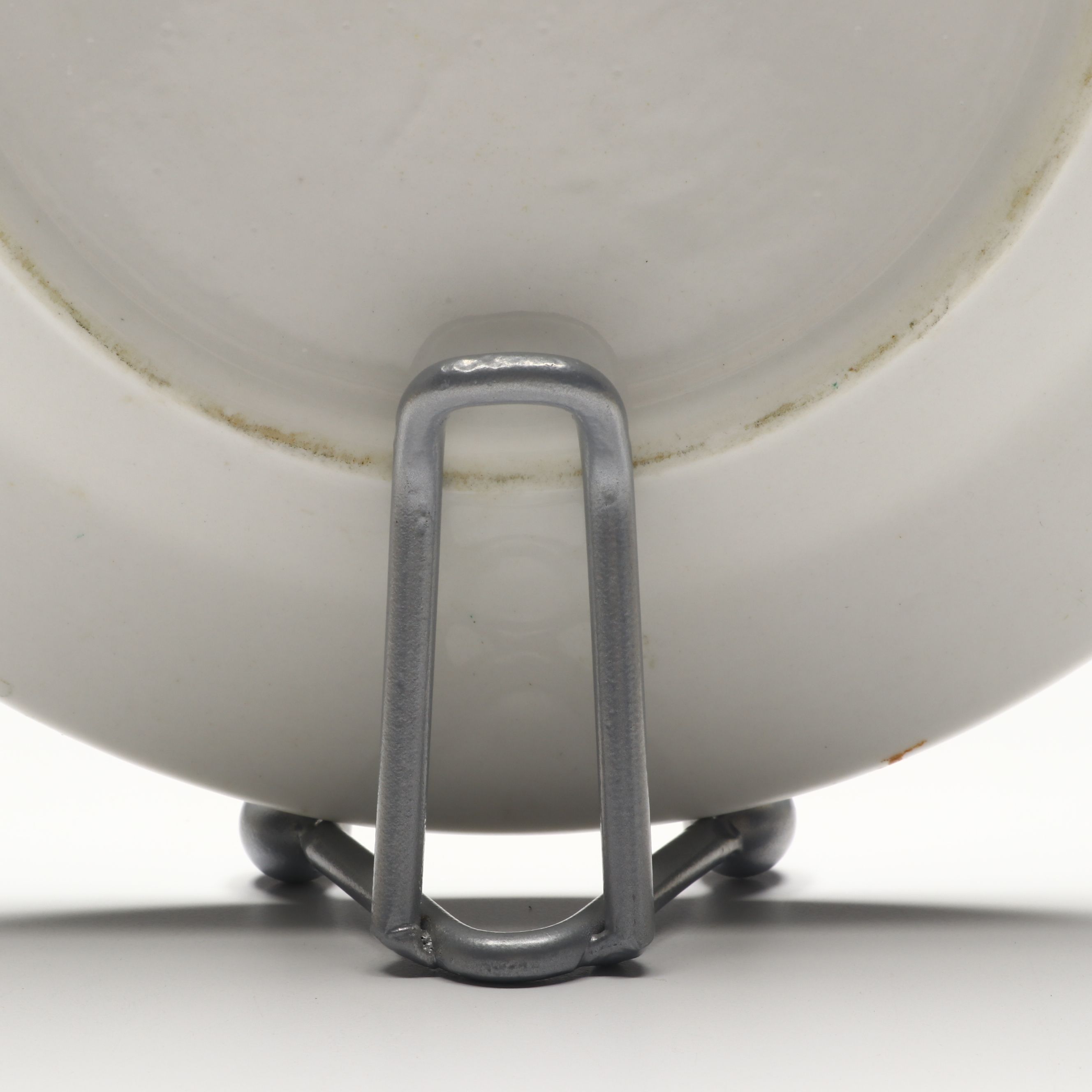 Hand-Painted Folk Art Plate of Haitian Market Scene on Stand, Signed by Artist