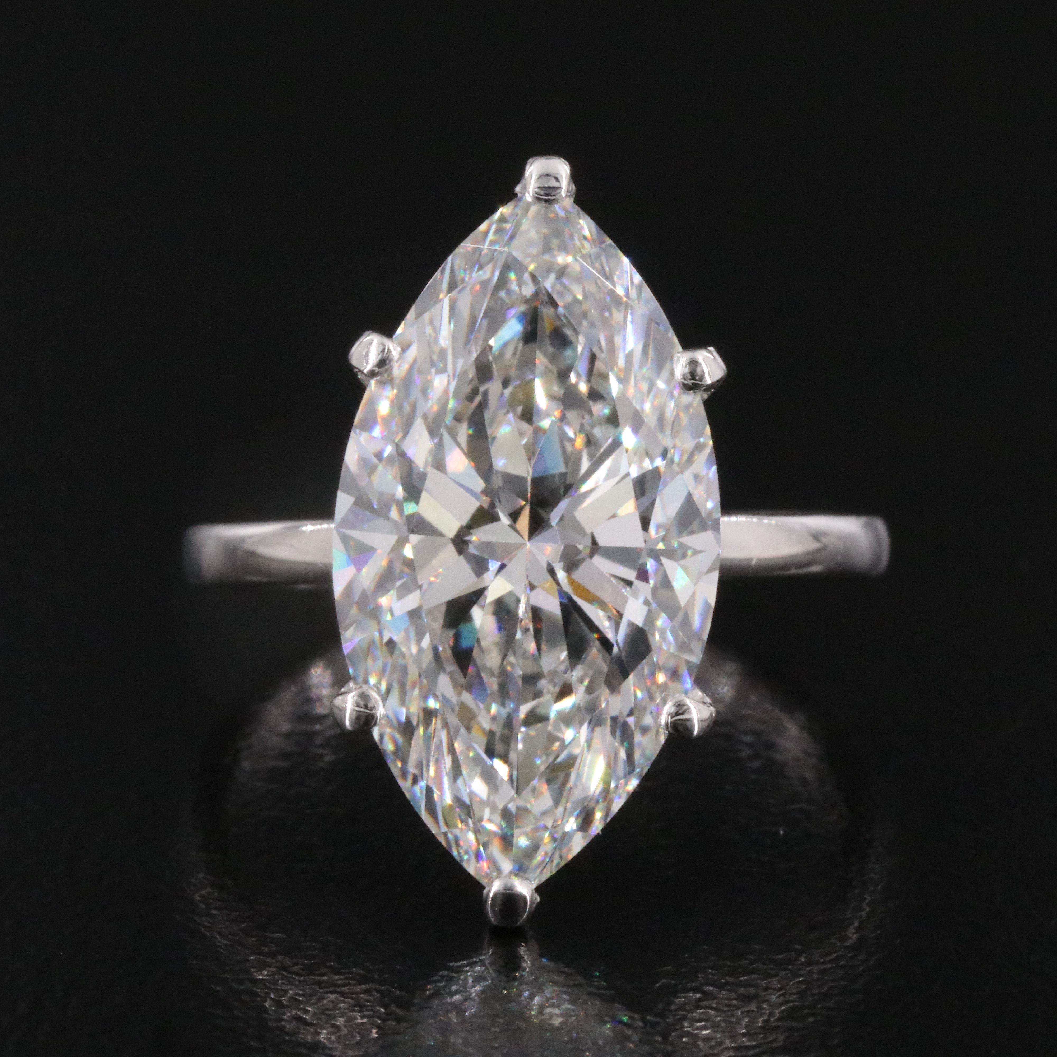 18K 7.53 CT Lab Grown Diamond Solitaire Ring with IGI Report