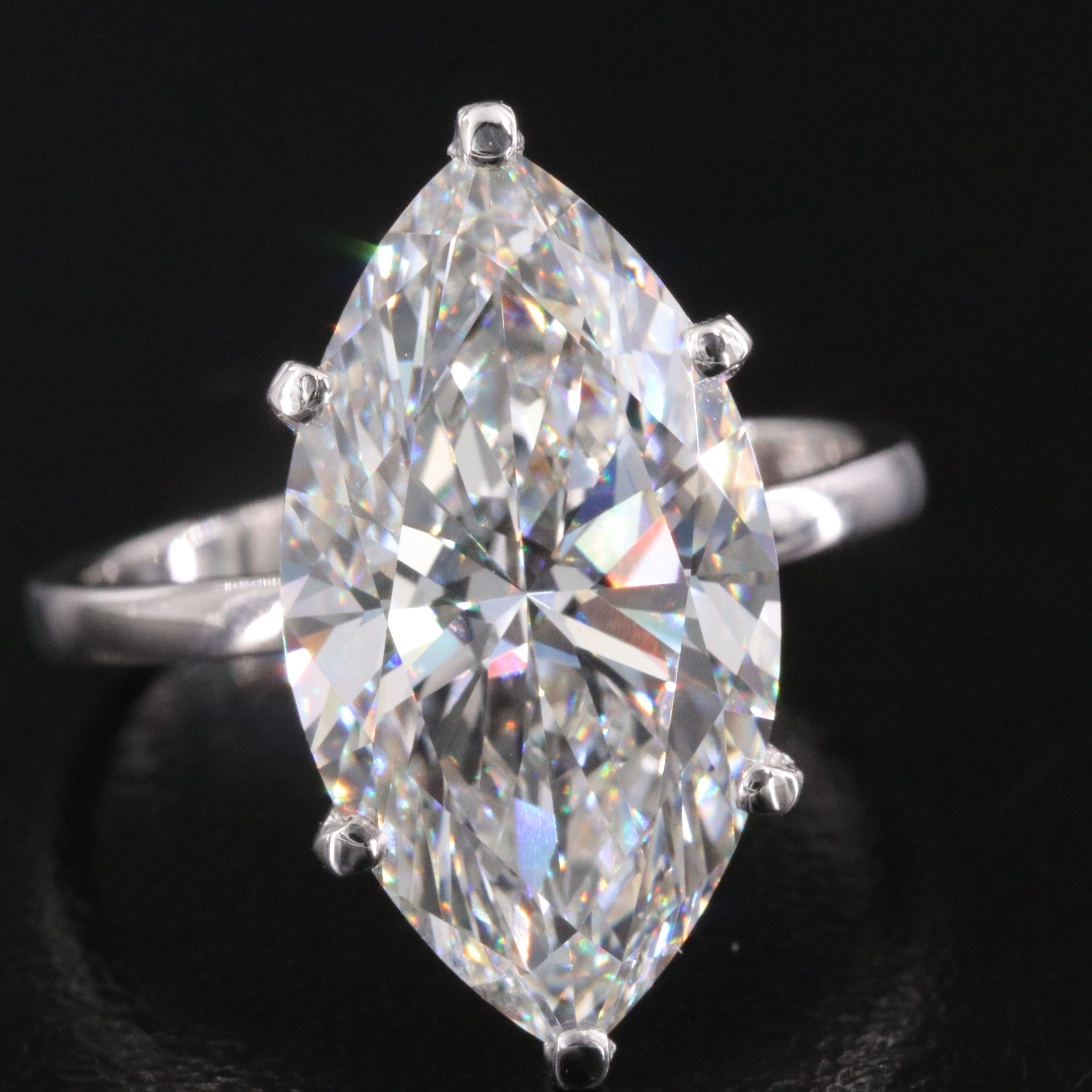 18K 7.53 CT Lab Grown Diamond Solitaire Ring with IGI Report