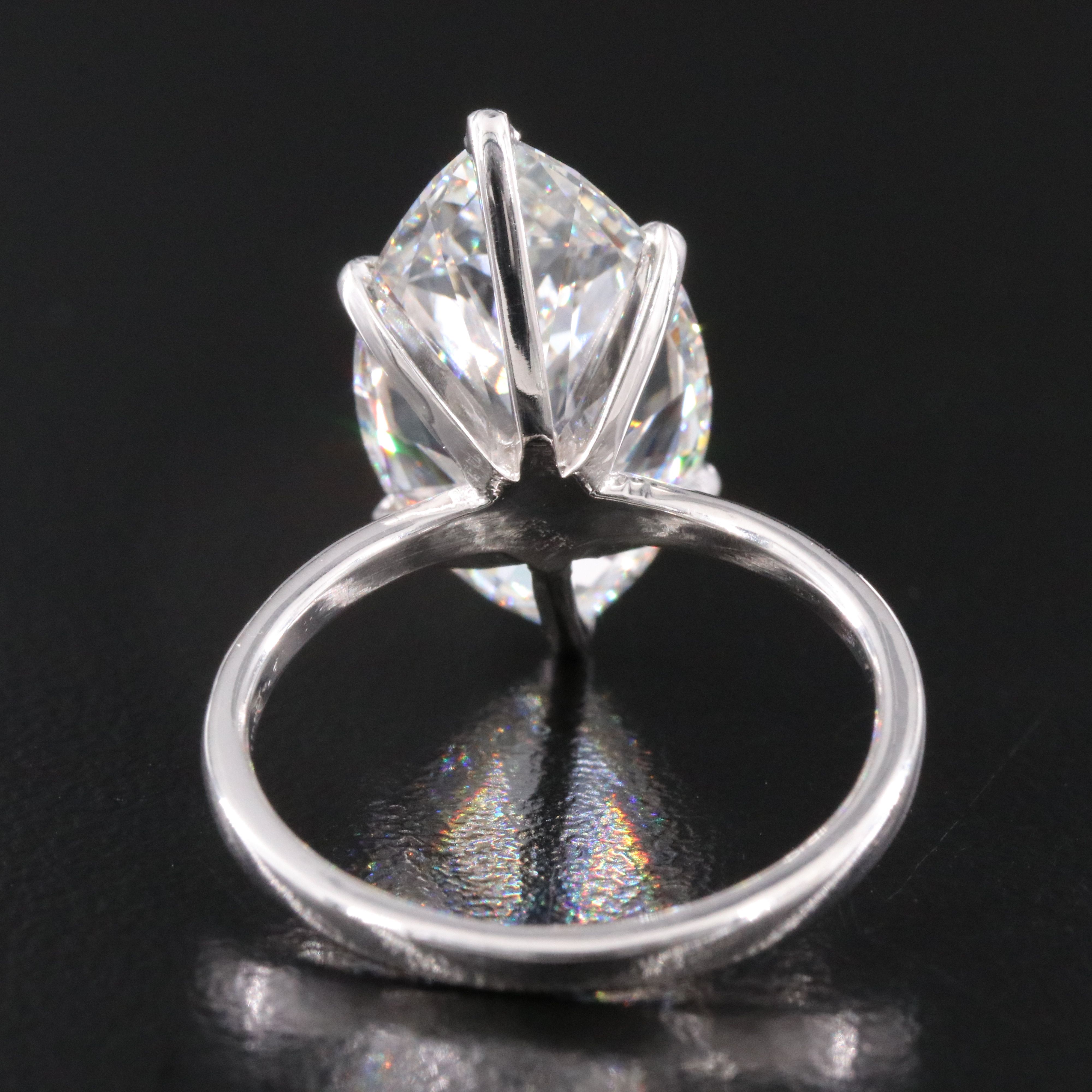 18K 7.53 CT Lab Grown Diamond Solitaire Ring with IGI Report