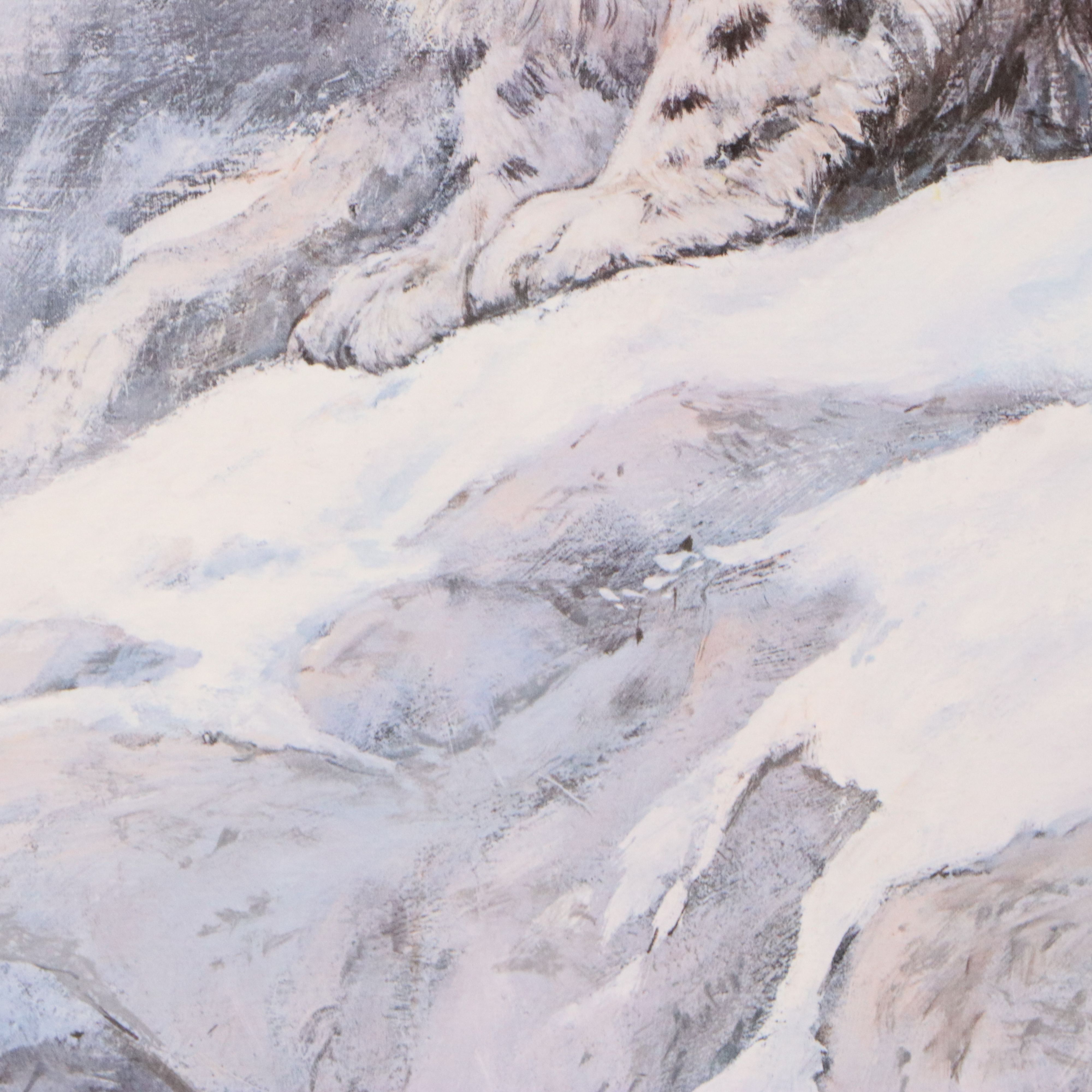 Louise Lopina Offset Lithograph of Snow Leopards