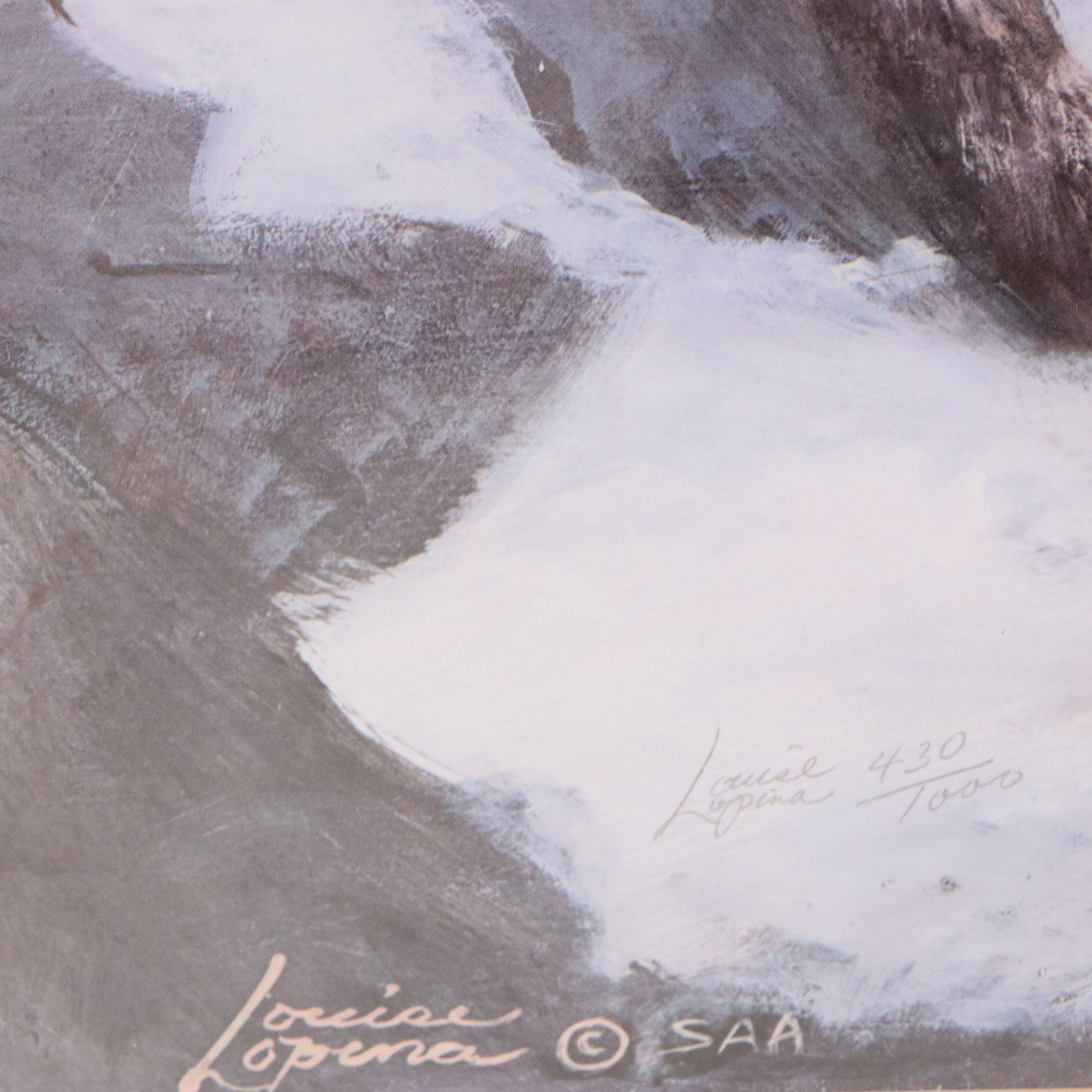 Louise Lopina Offset Lithograph of Snow Leopards