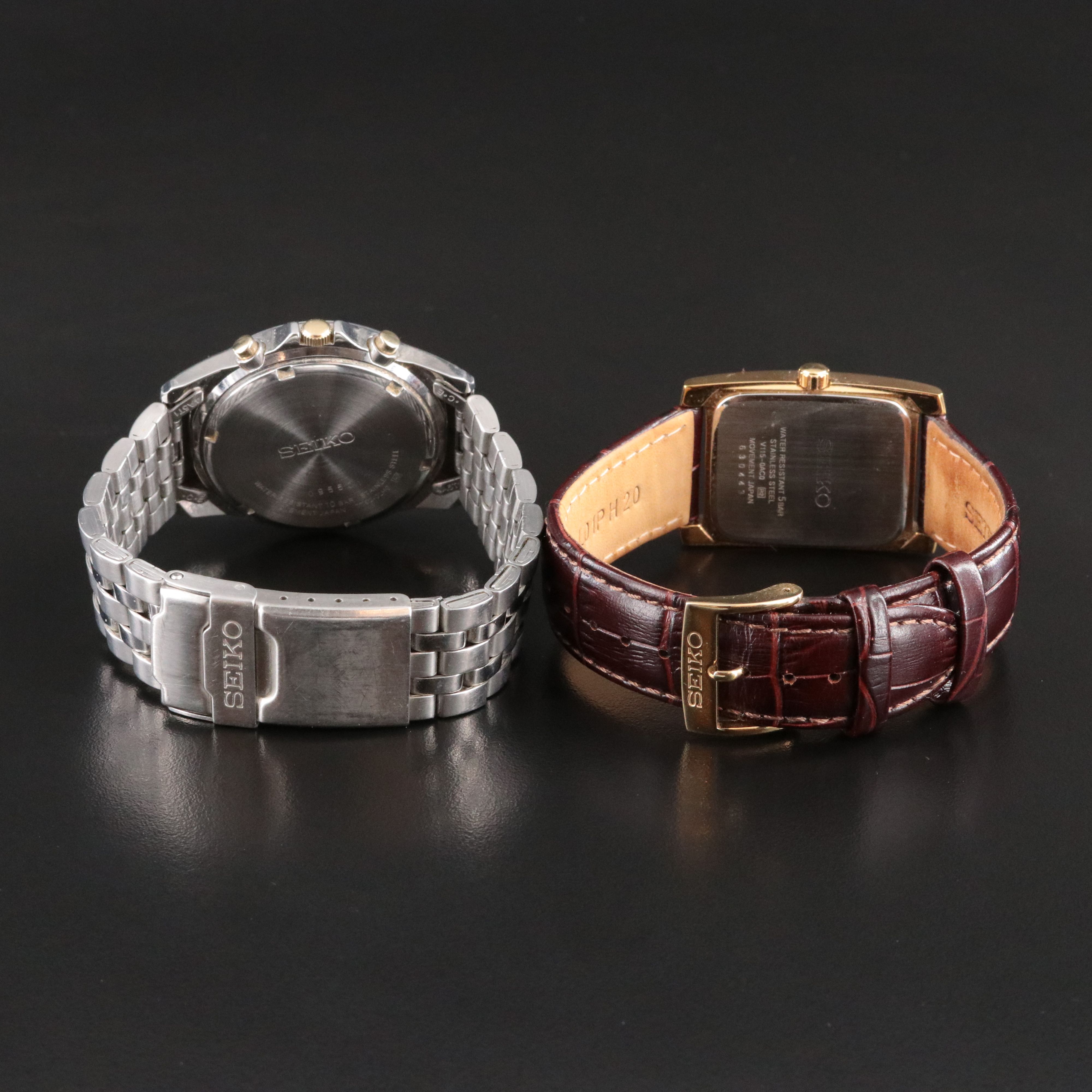 Seiko Chronograph and Seiko Solar Stainless Steel Watches