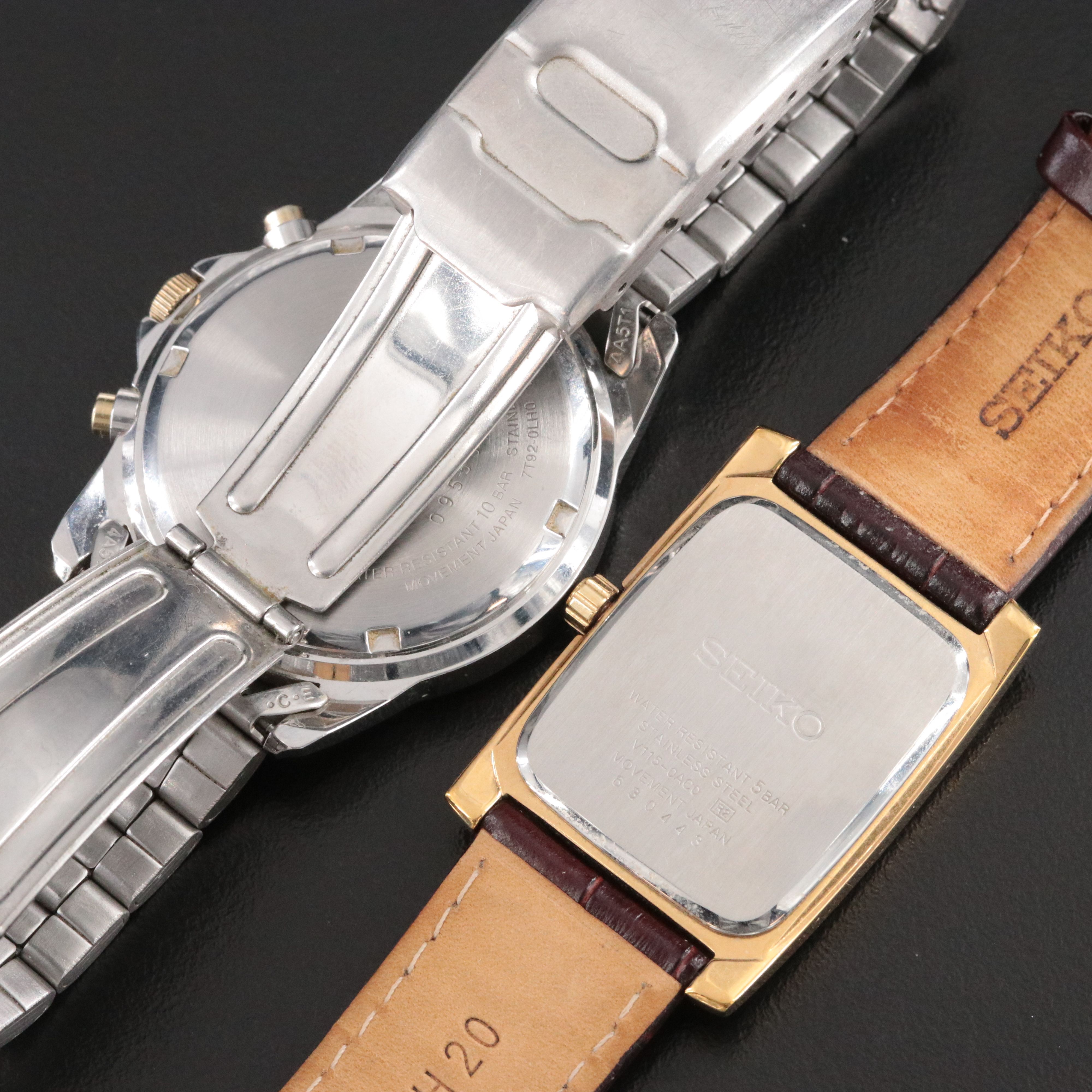 Seiko Chronograph and Seiko Solar Stainless Steel Watches