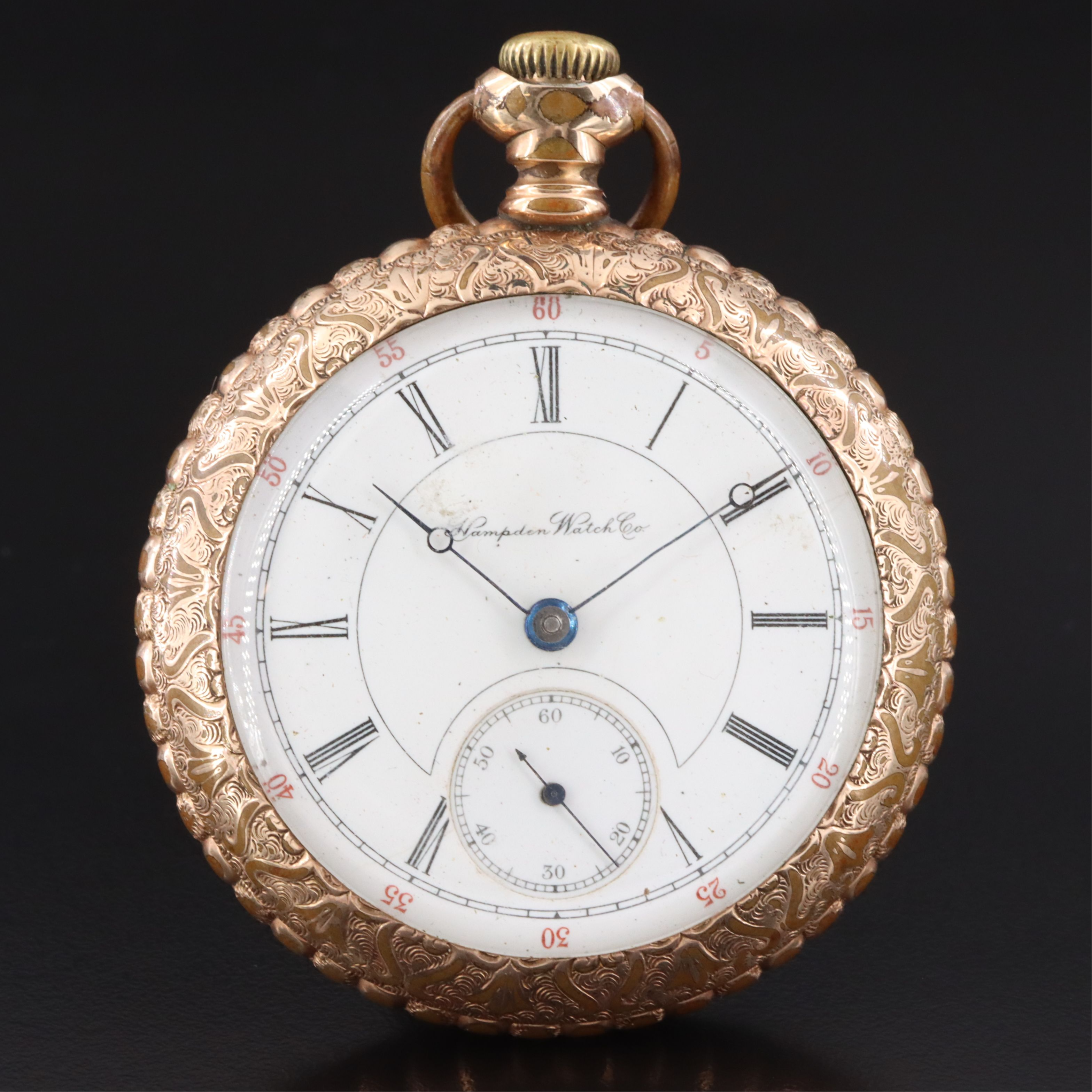 Hampden Gold-Filled Scalloped Pocket Watch