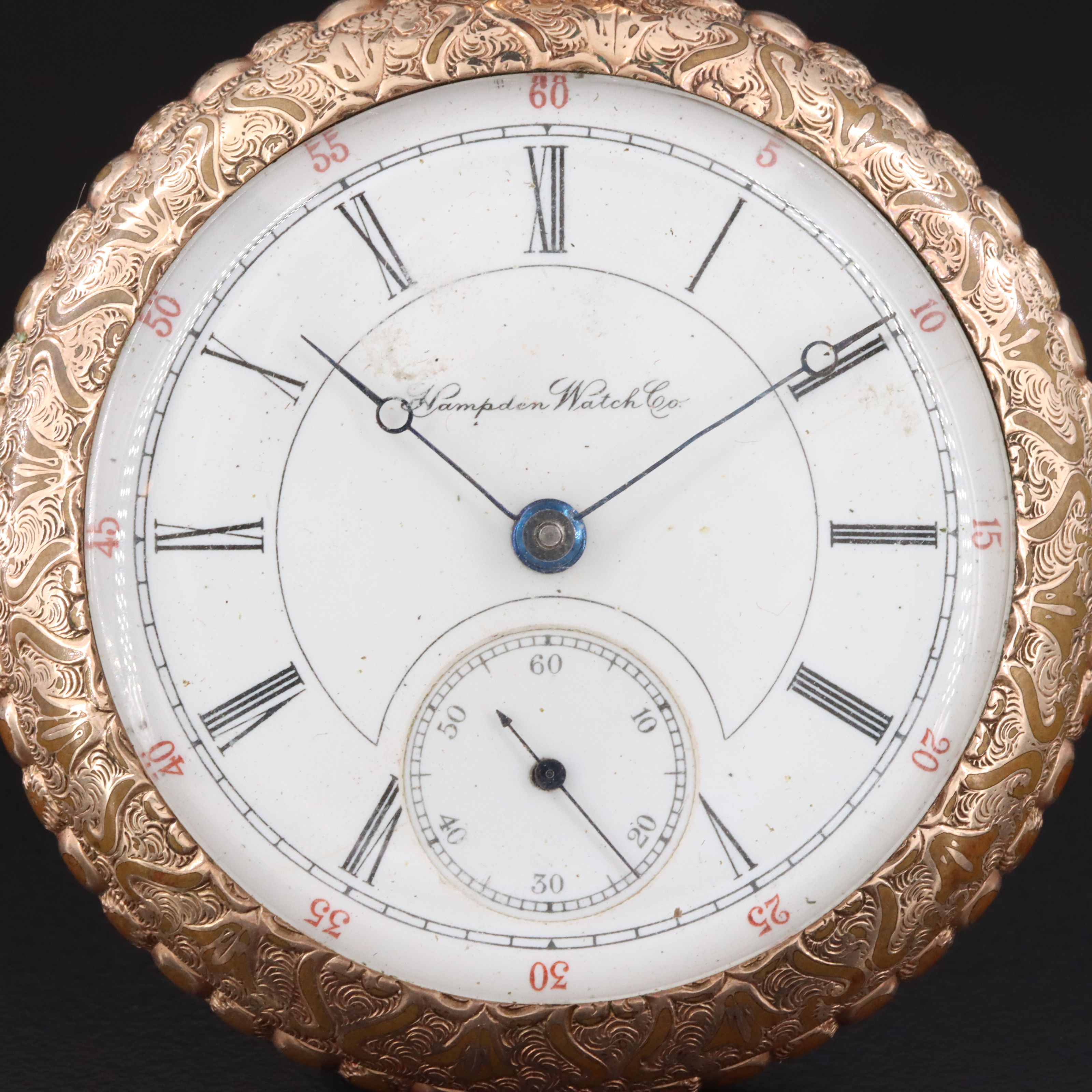 Hampden Gold-Filled Scalloped Pocket Watch