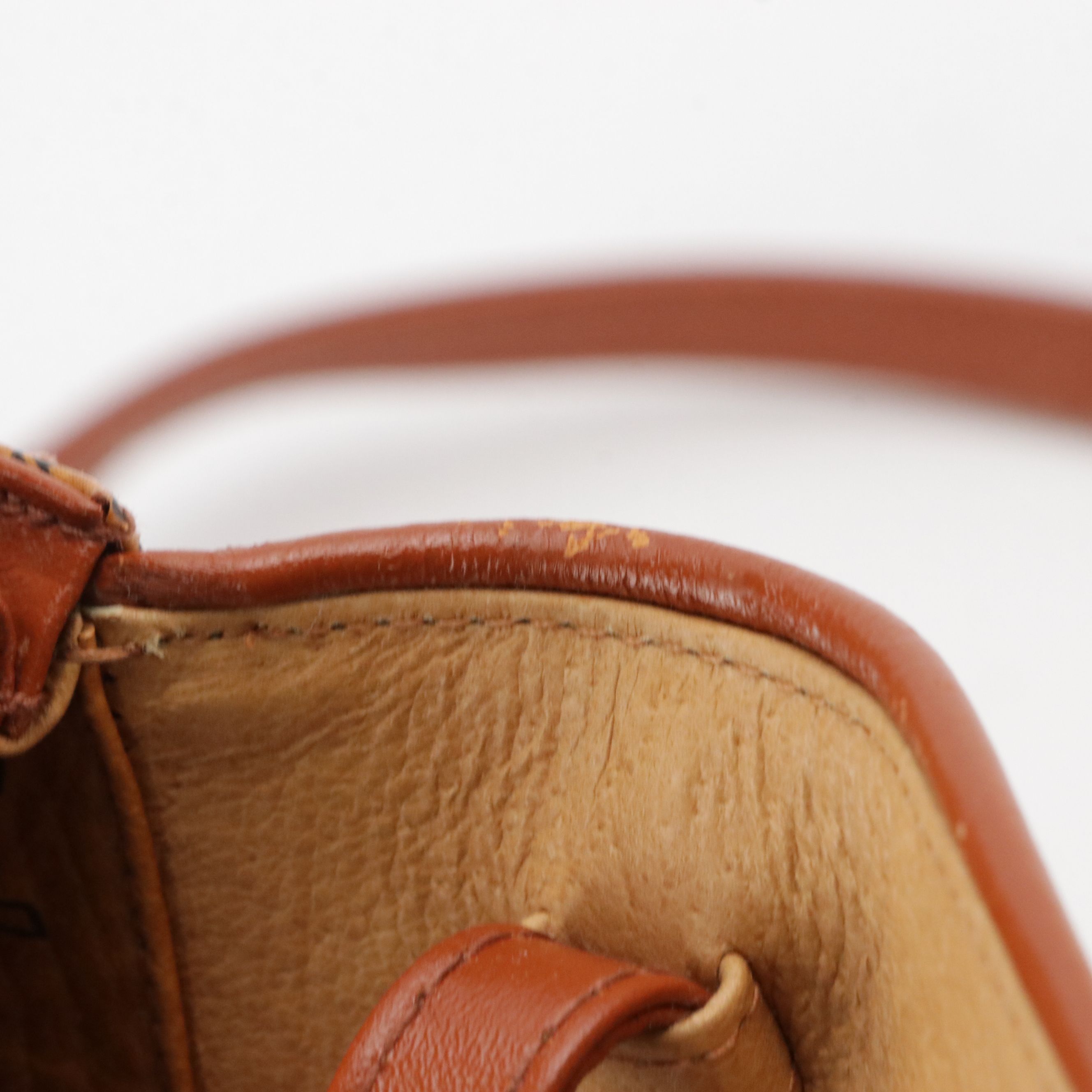 MCM Mini Bow Flap Crossbody Bag in Cognac Visetos Canvas & Leather