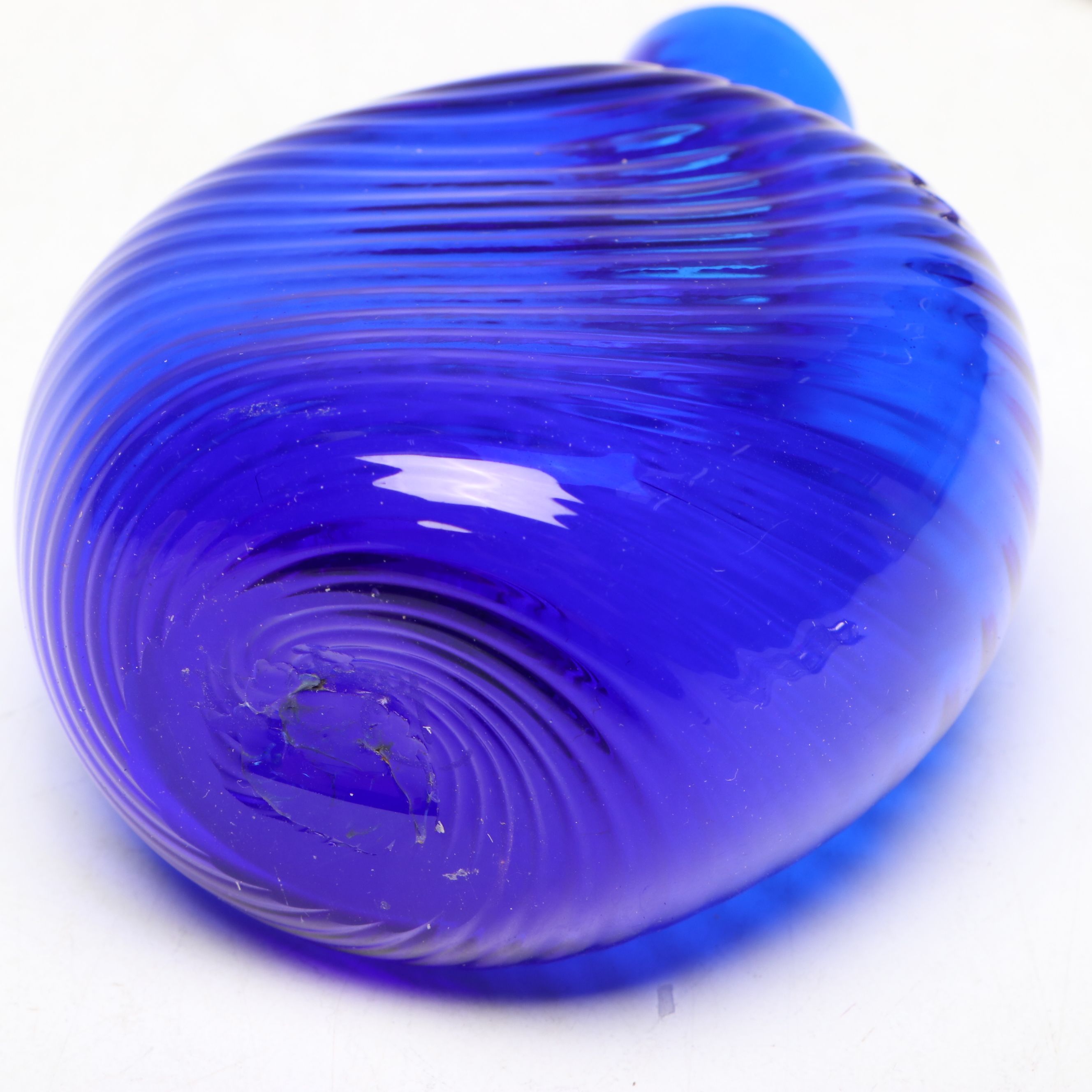 English Sterling Capped Cut Glass Bottle and Pairpoint Handblown Cobalt Glass