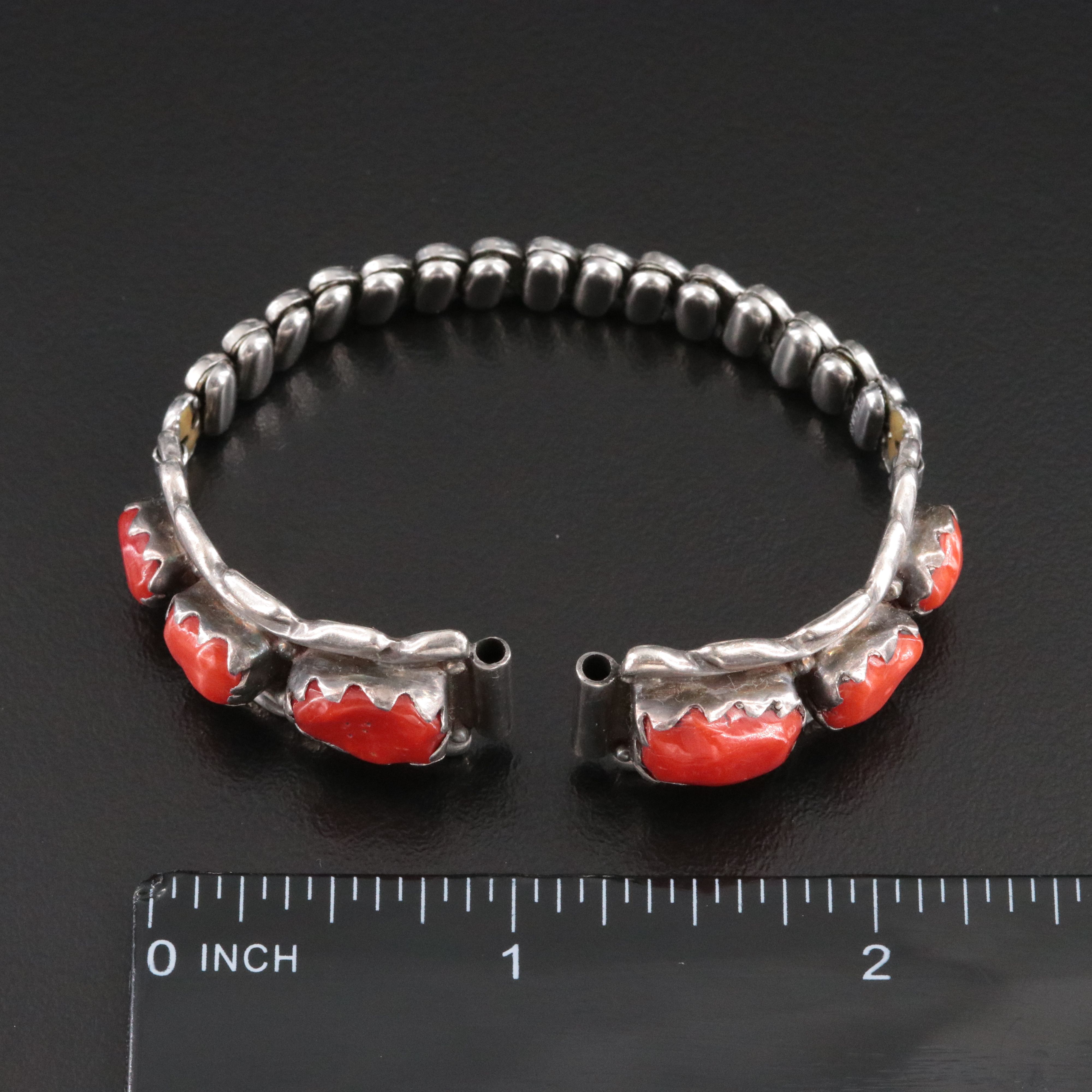 Southwestern Sterling and Stainless Steel Coral and Turquoise Watch Bands