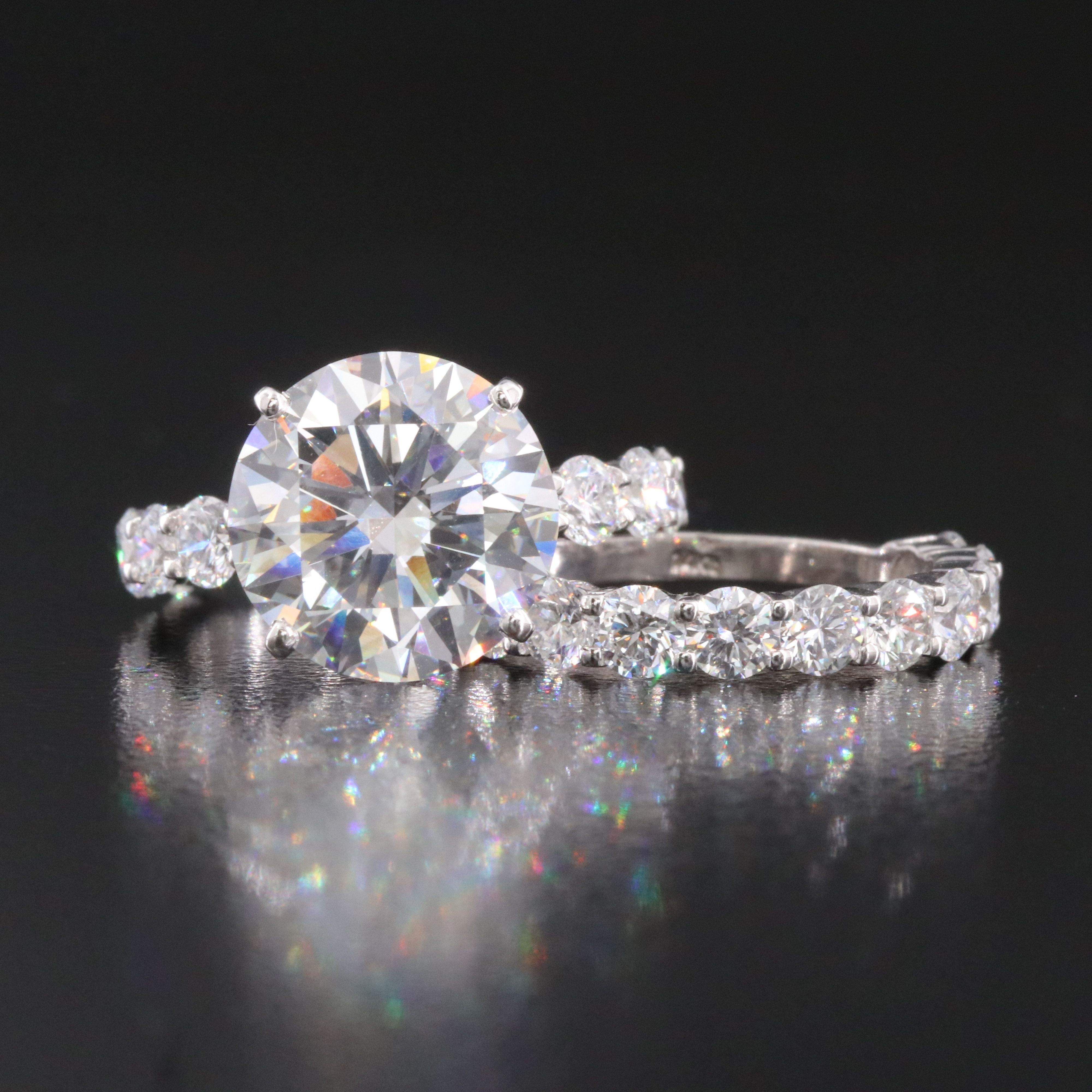 14K 11.31 CTW Lab Grown Diamond Ring Set with IGI Report