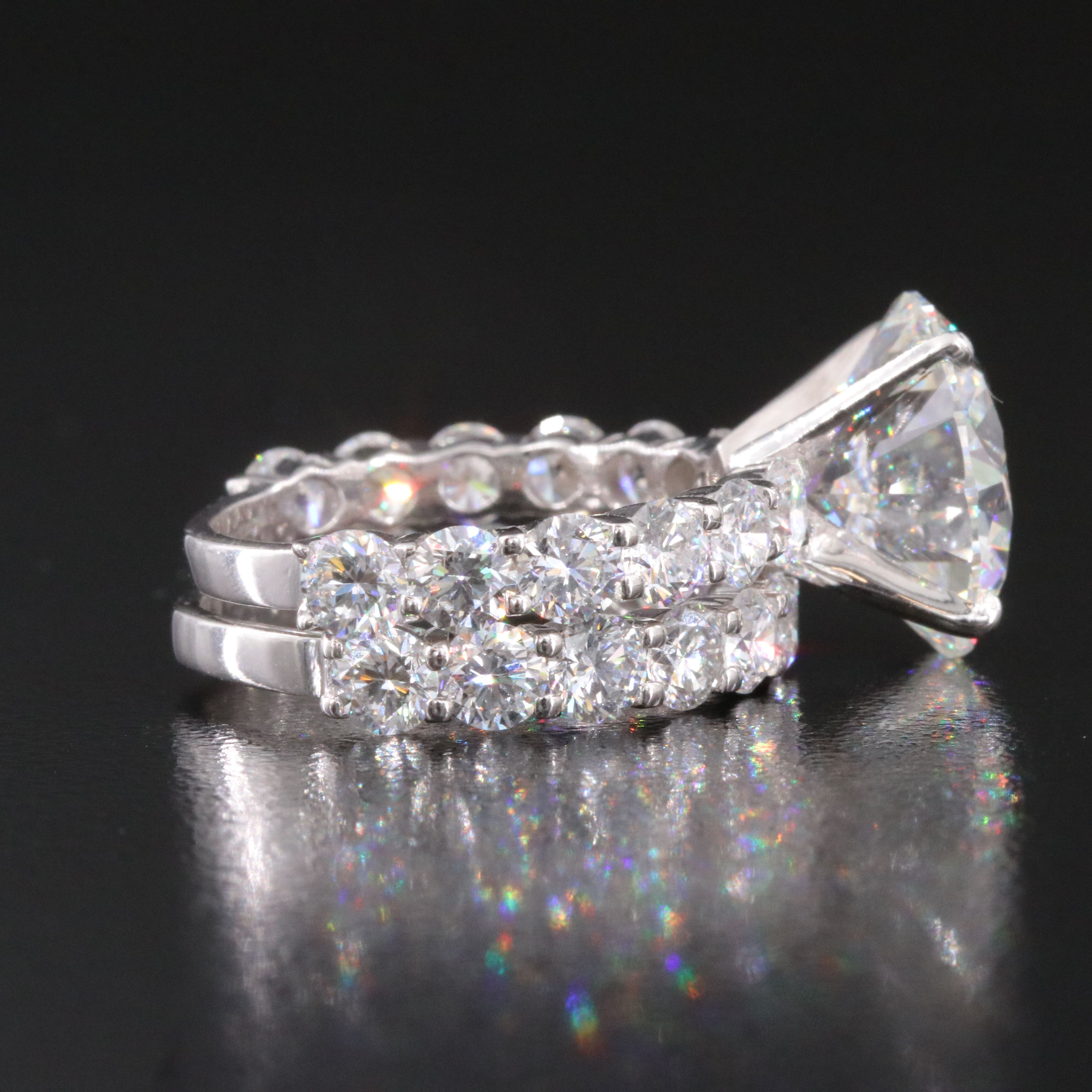 14K 11.31 CTW Lab Grown Diamond Ring Set with IGI Report