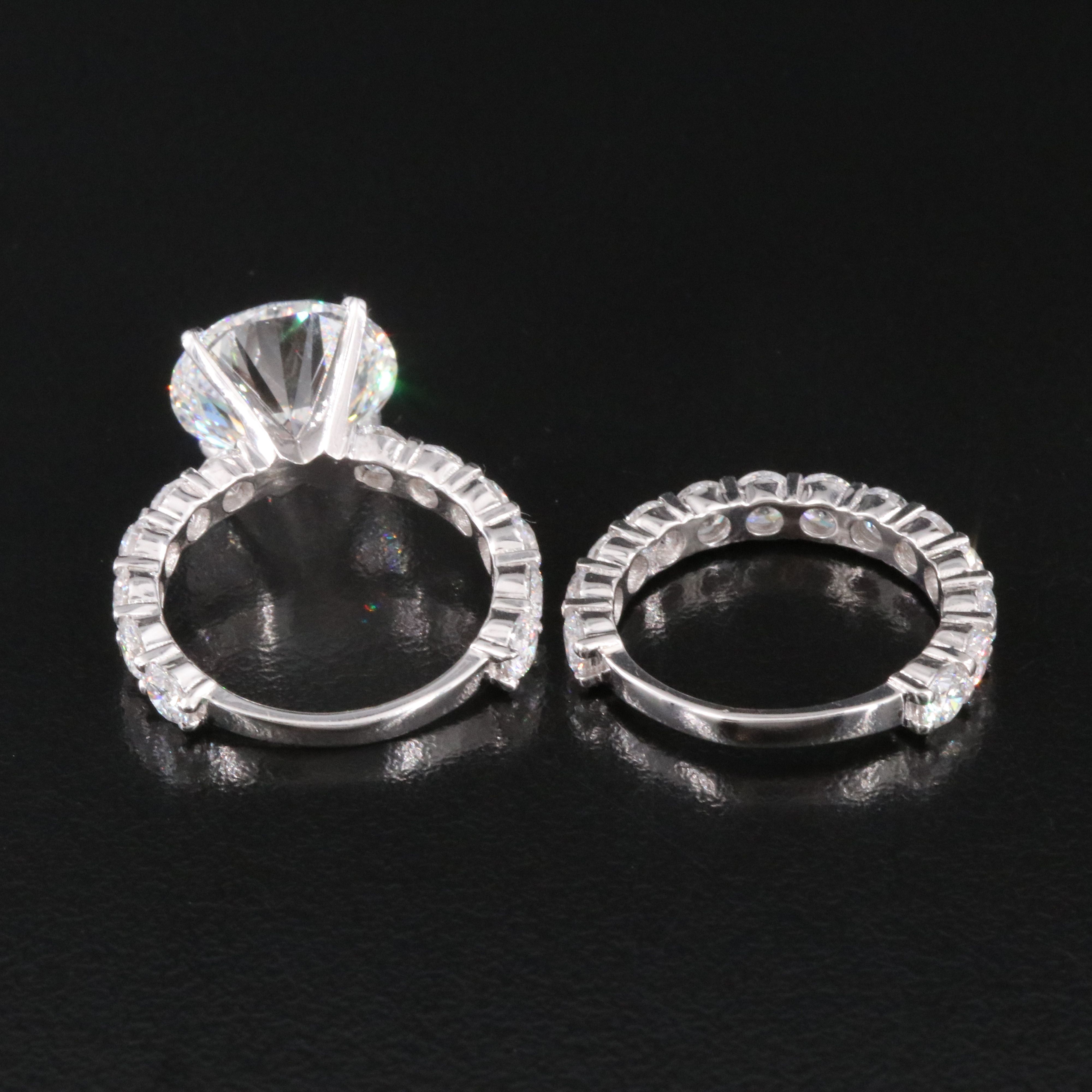 14K 11.31 CTW Lab Grown Diamond Ring Set with IGI Report