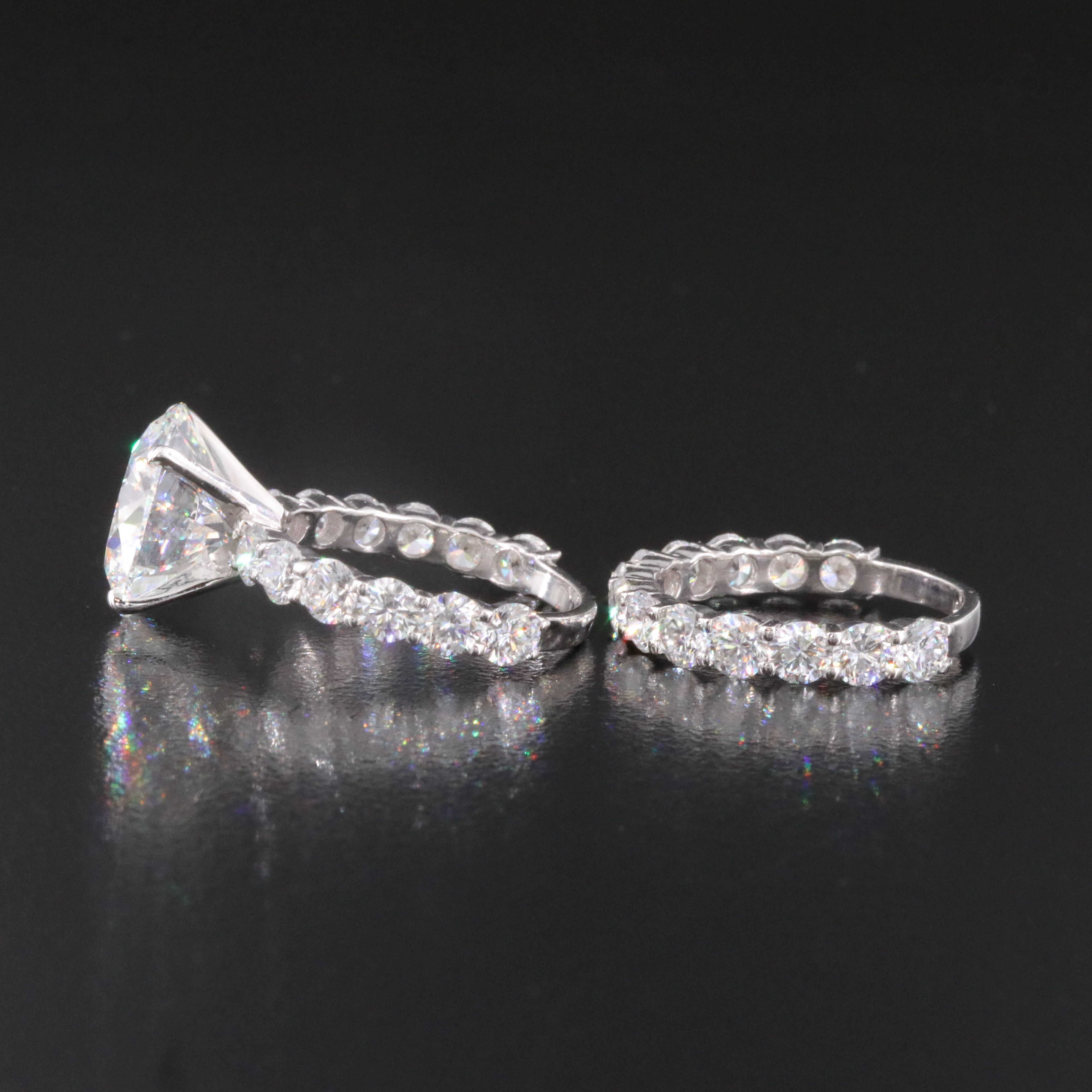 14K 11.31 CTW Lab Grown Diamond Ring Set with IGI Report