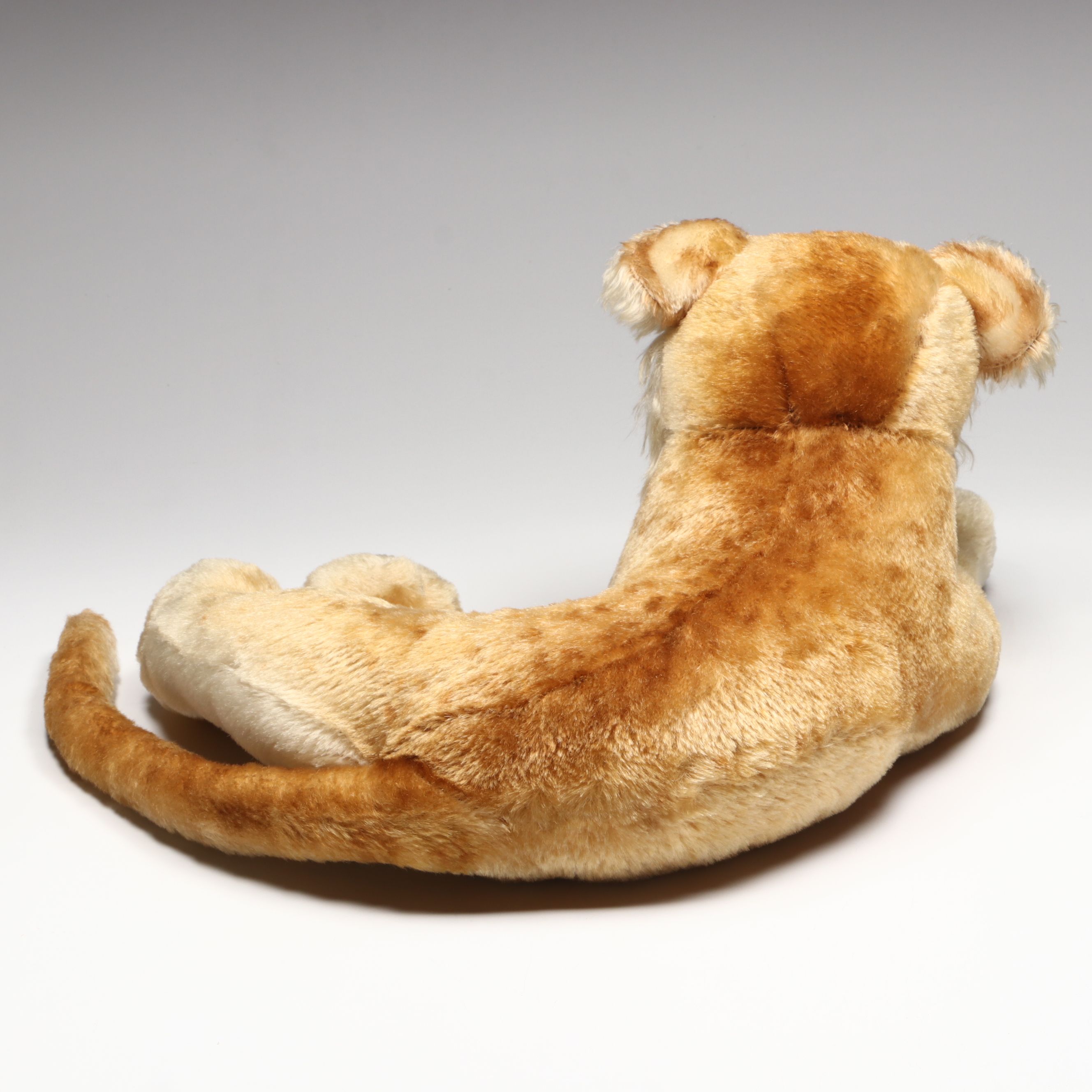 Steiff Mohair Plush Reclining Lion Cub, Mid-20th Century