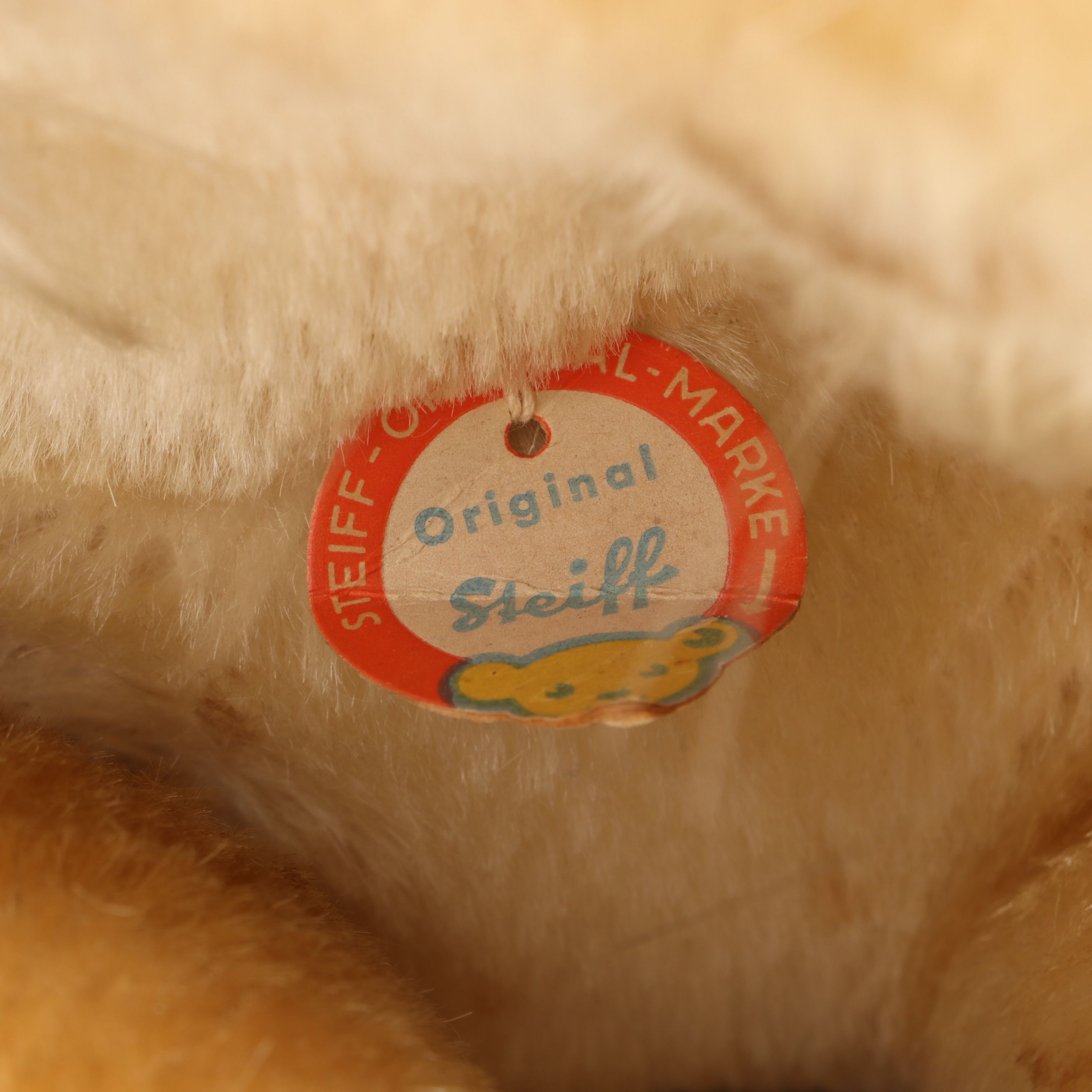 Steiff Mohair Plush Reclining Lion Cub, Mid-20th Century