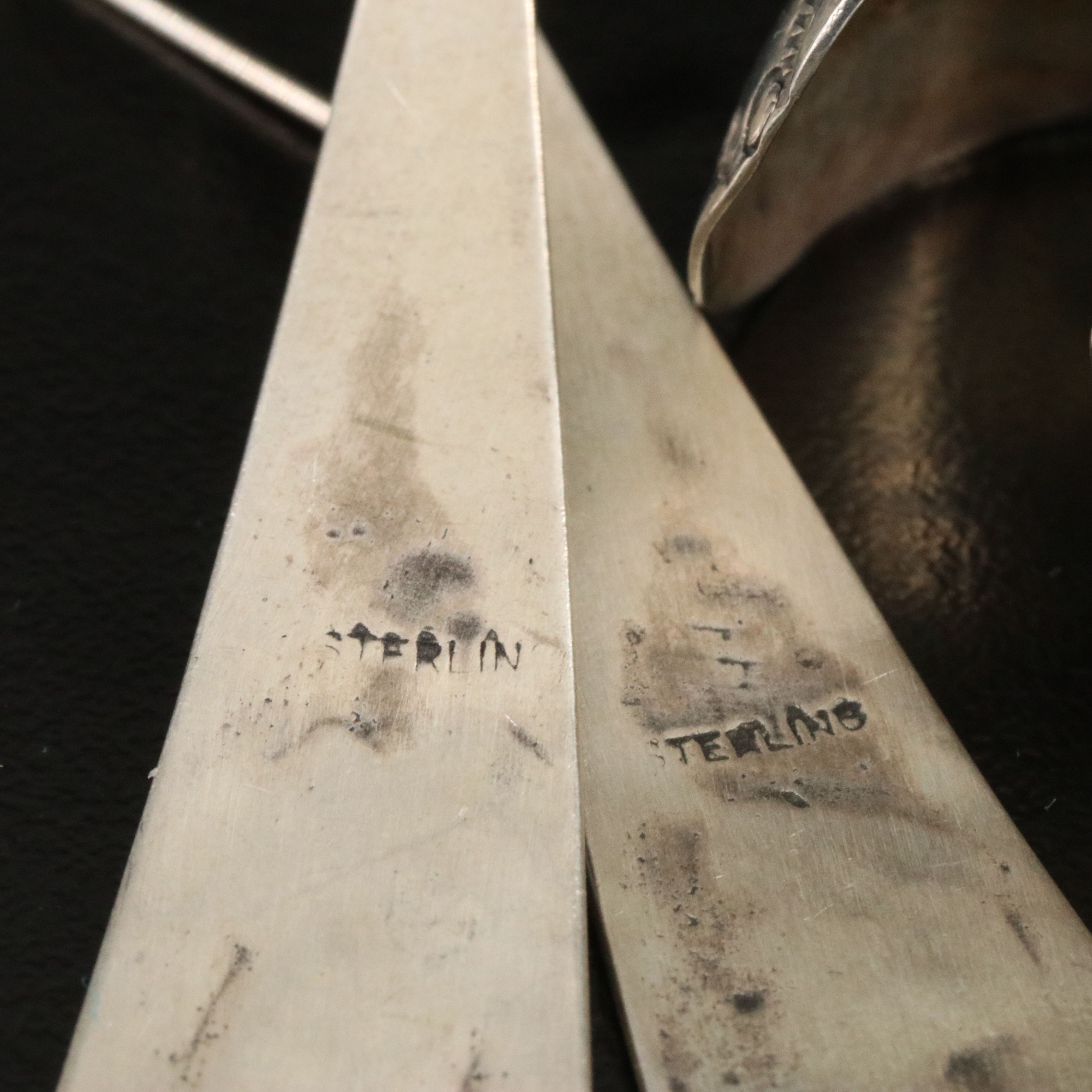 Southwestern Sterling Earrings Including Nephrite, Shell and Mother-of-Pearl