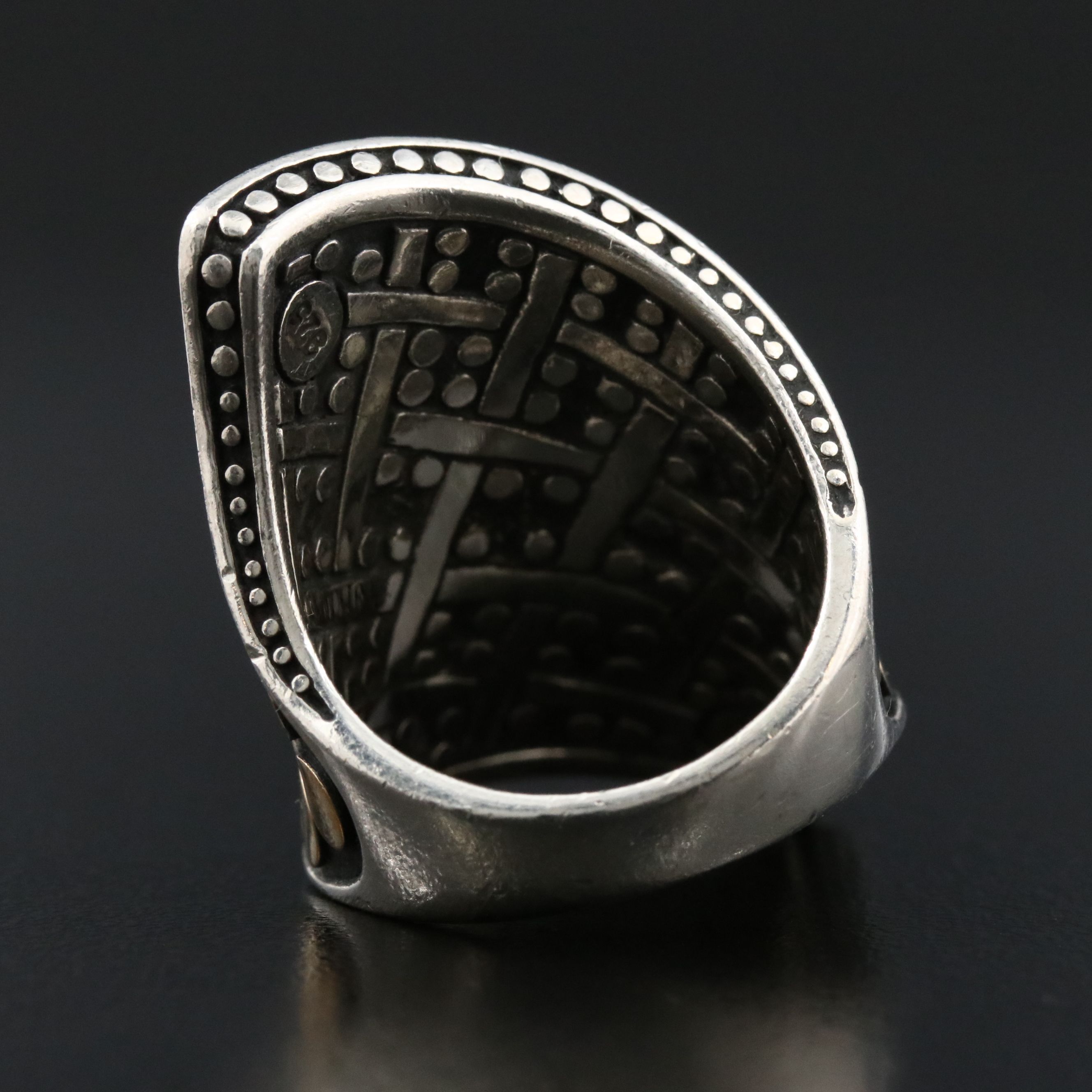 John Hardy Jaisalmer Dot Sterling and 18K Contour Wrap Ring
