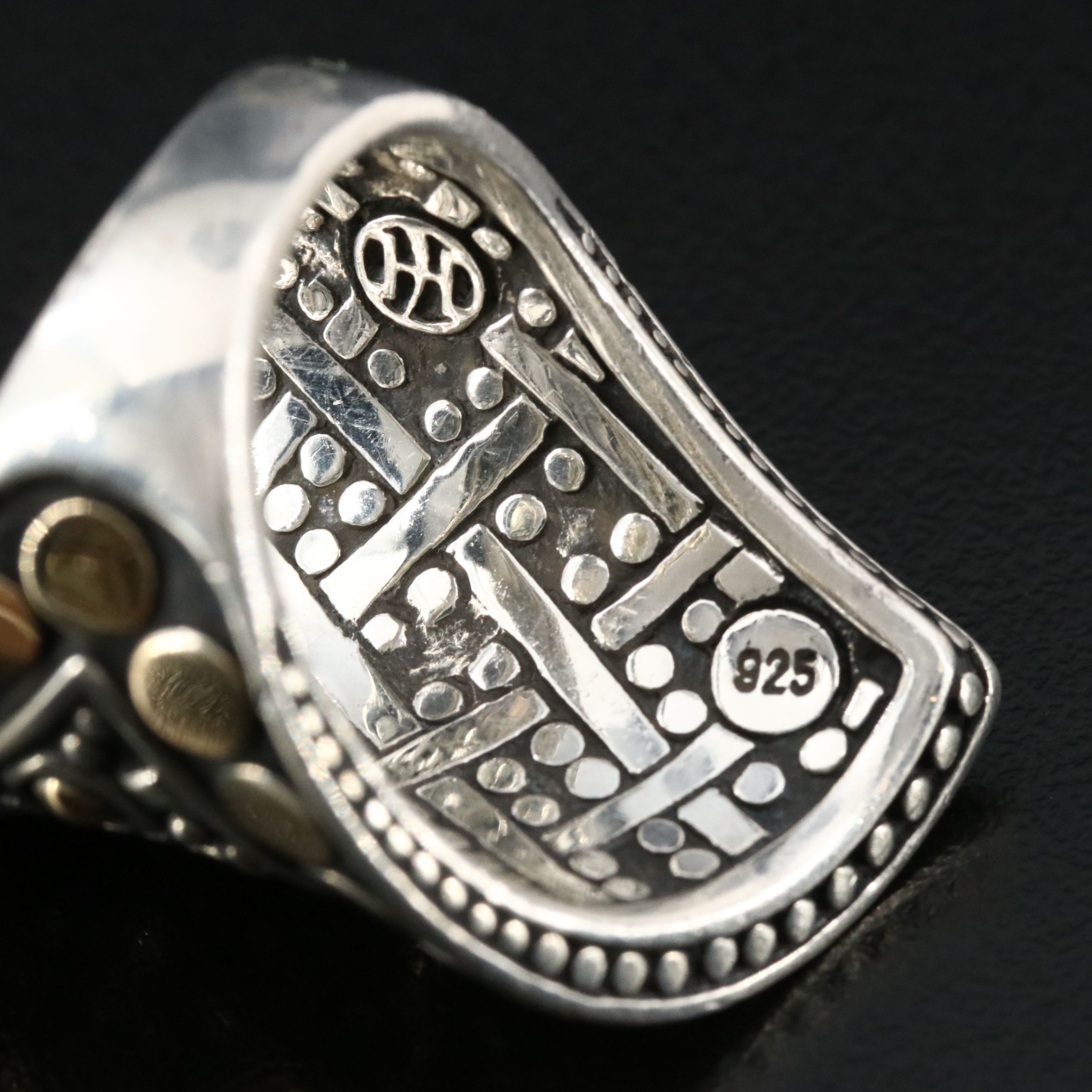 John Hardy Jaisalmer Dot Sterling and 18K Contour Wrap Ring