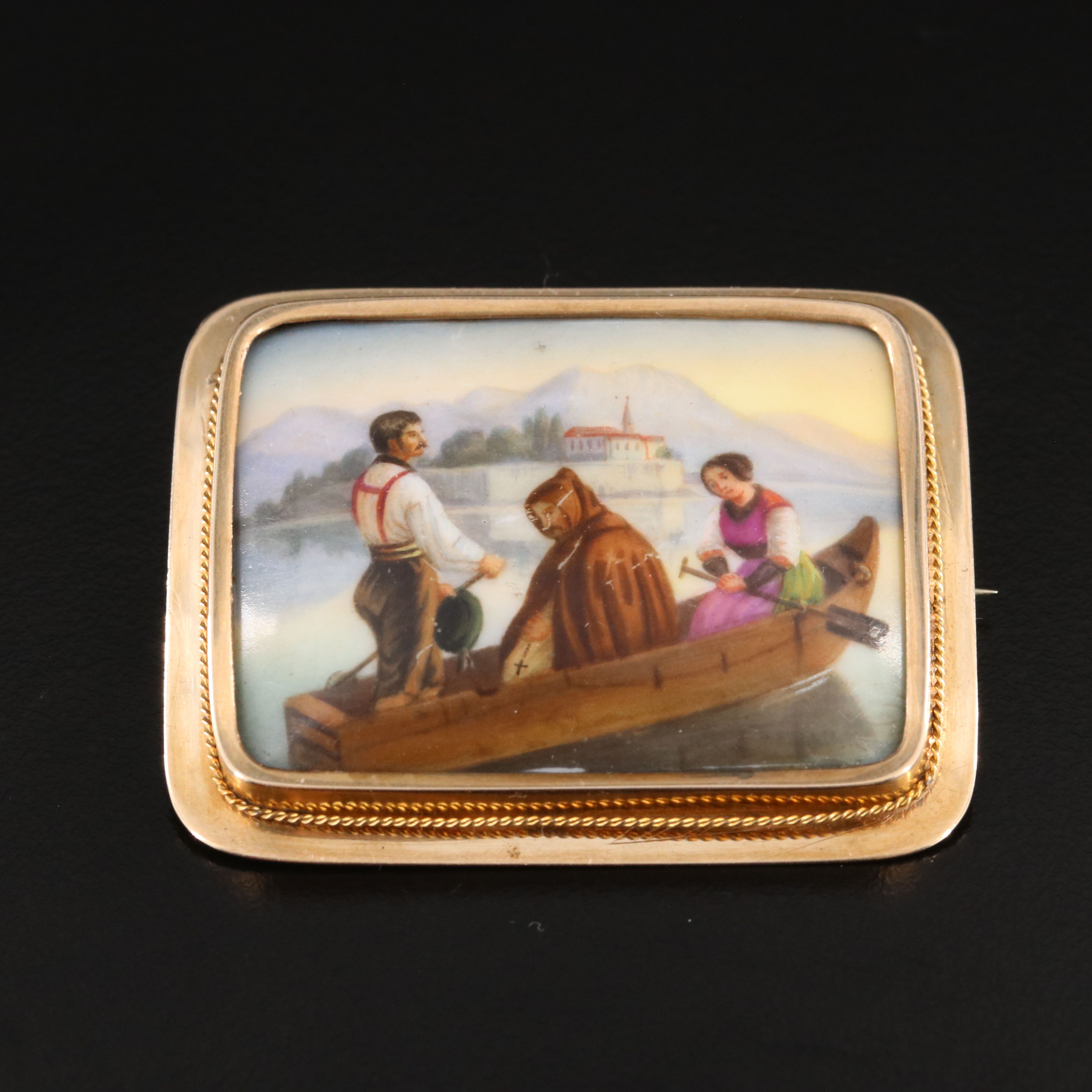 Victorian 10K Portrait Brooch