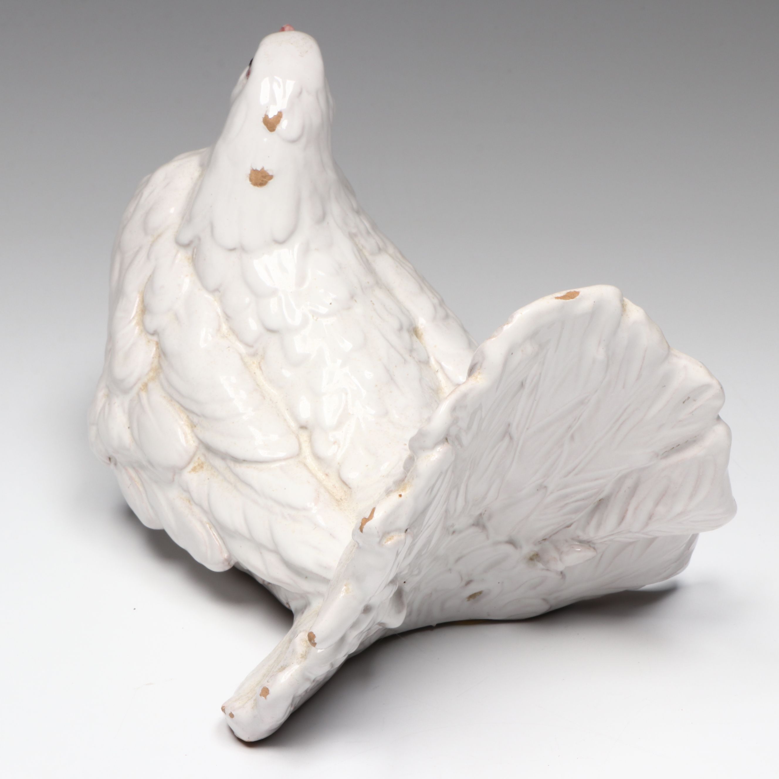 Italian Ceramic Dove Figure with Rosenthal Porcelain and Other Metal Vase