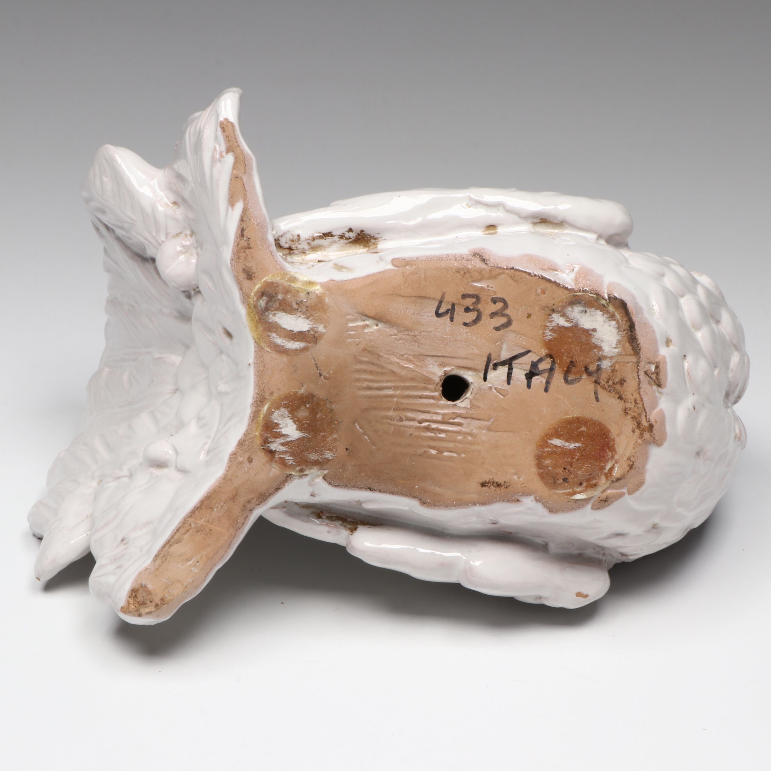 Italian Ceramic Dove Figure with Rosenthal Porcelain and Other Metal Vase