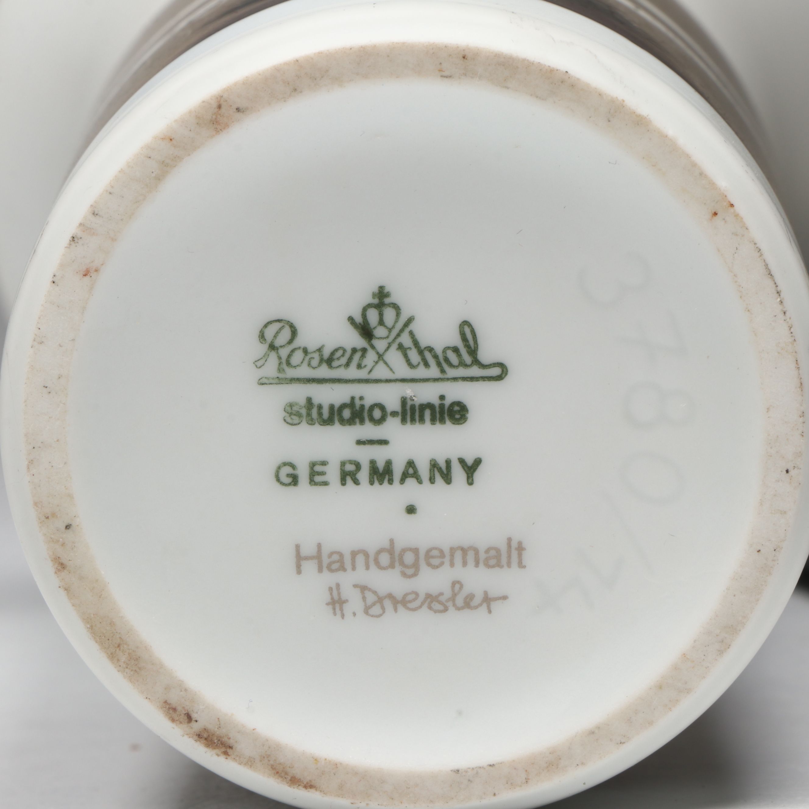 Italian Ceramic Dove Figure with Rosenthal Porcelain and Other Metal Vase