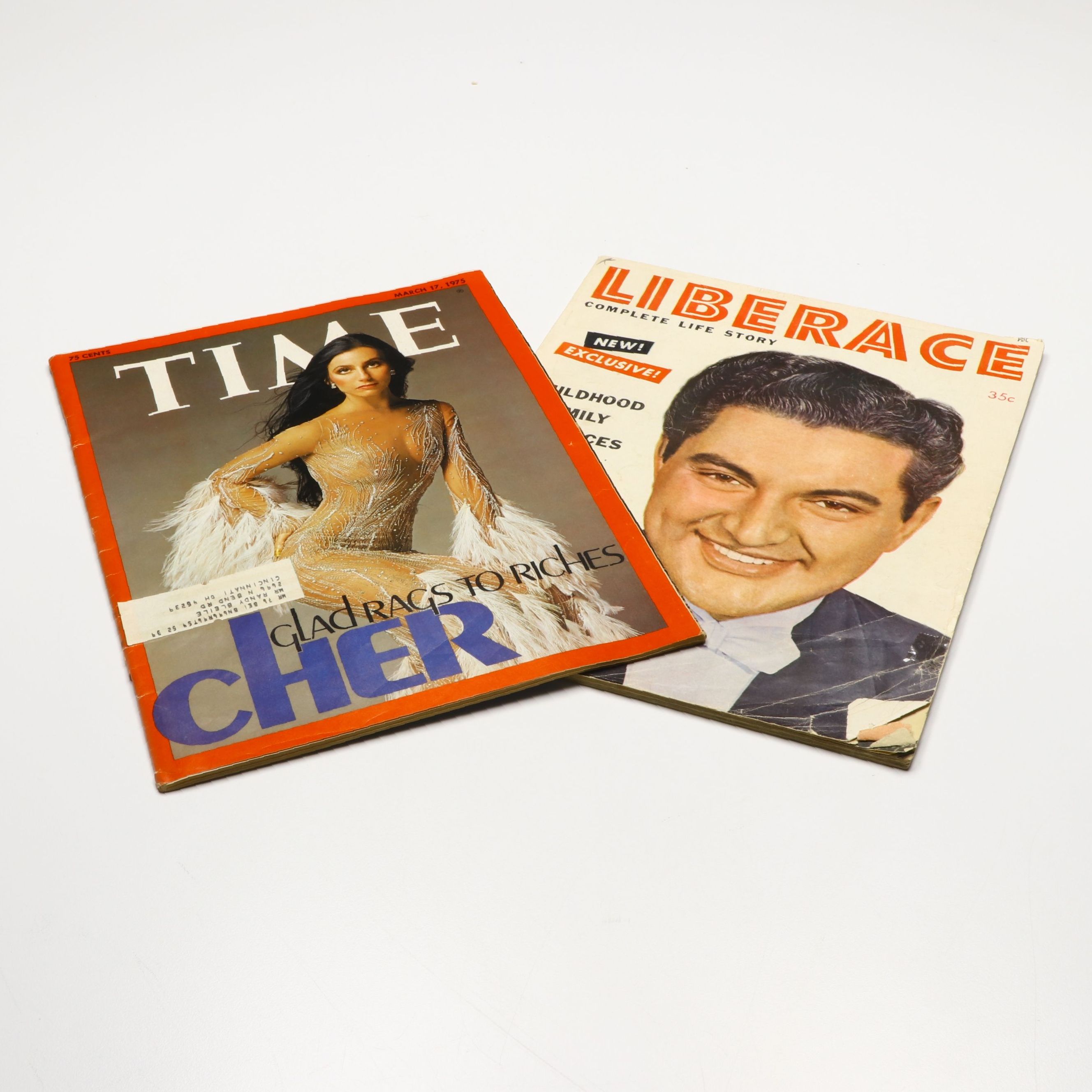 1975 "Time" Magazine Featuring Cher with "Liberace" Complete Life Story Magazine