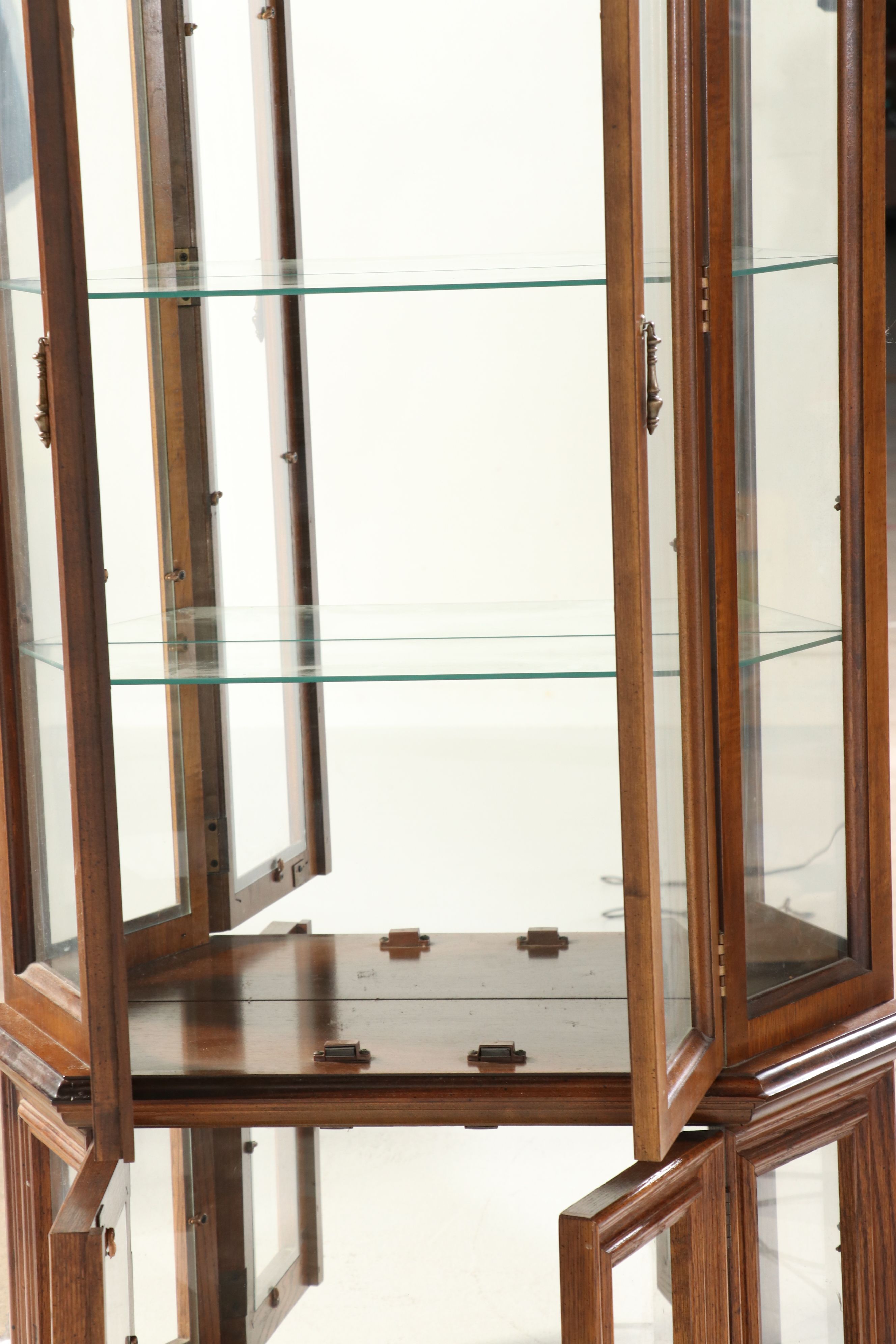 Pair of Traditional Style Illuminated Display Cabinets