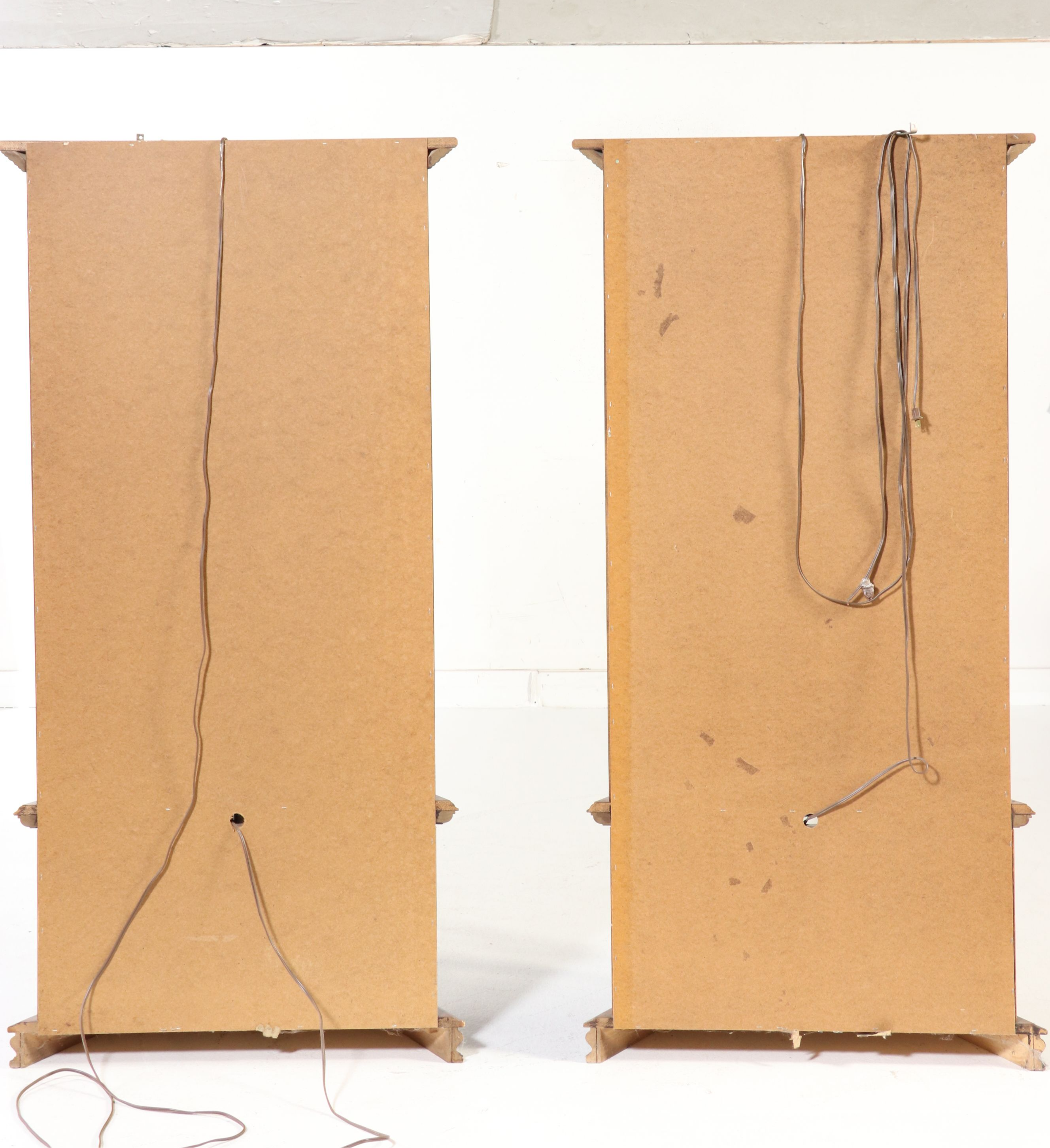 Pair of Traditional Style Illuminated Display Cabinets