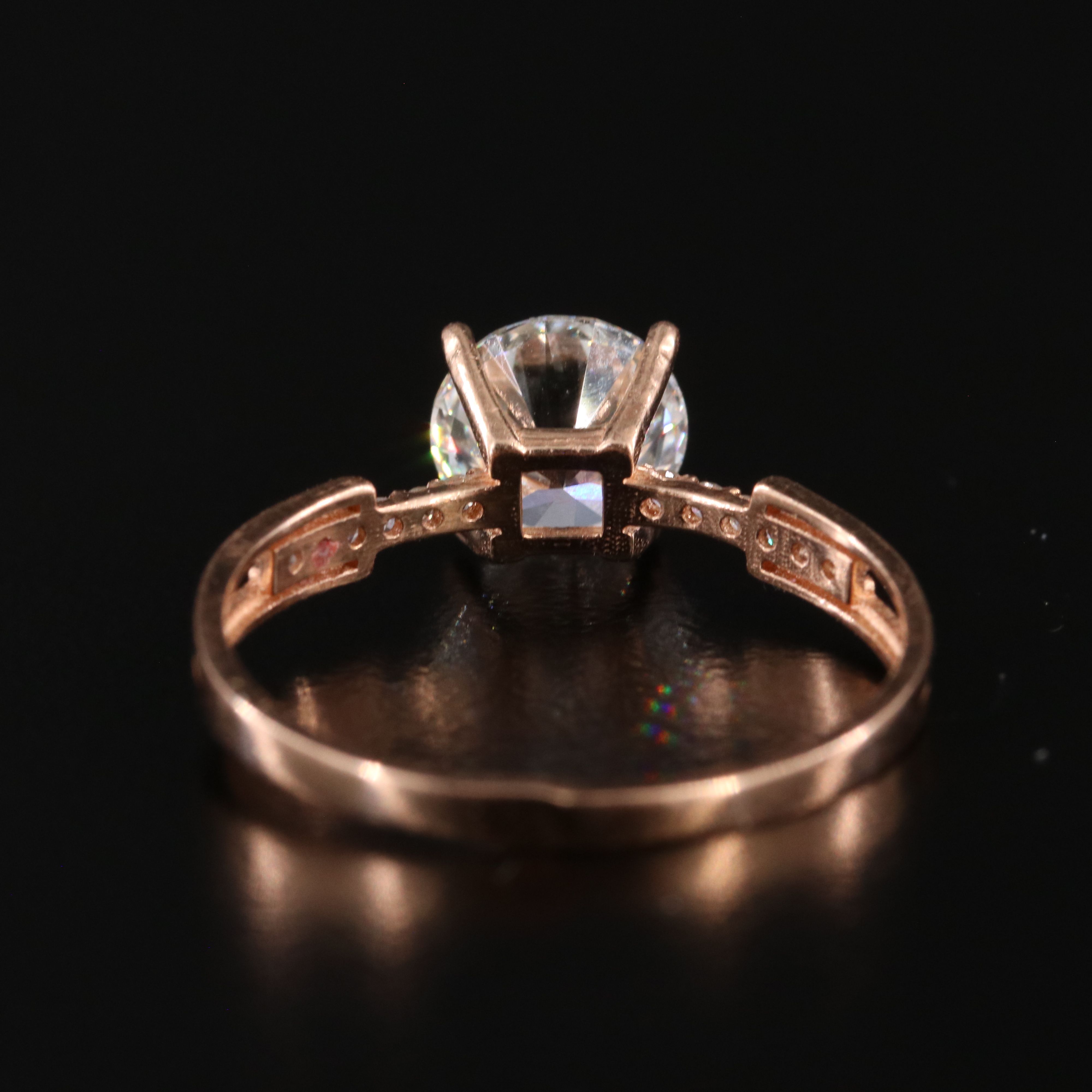 14K Rose Gold 1.30 CTW Diamond Ring with Lab Grown Center