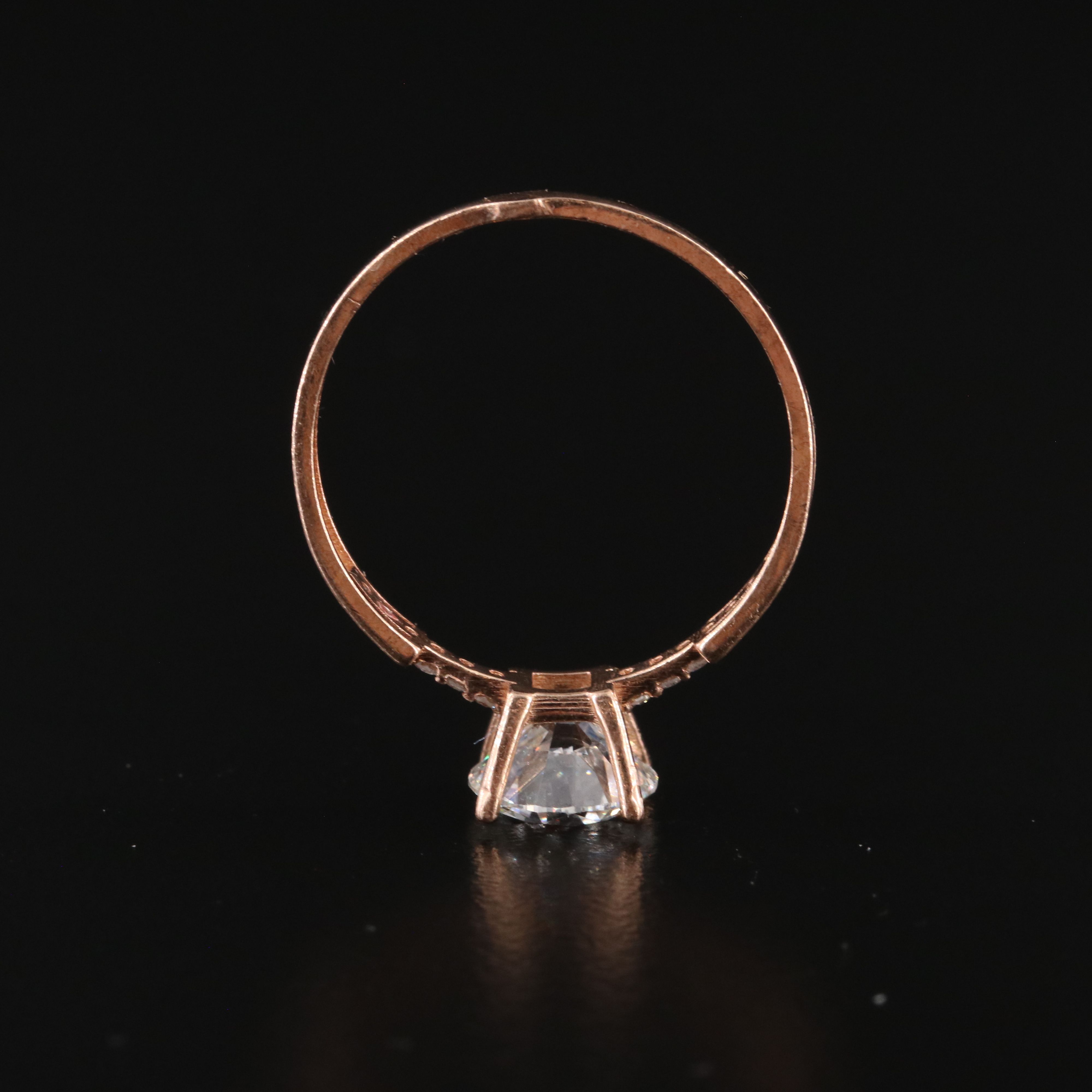 14K Rose Gold 1.30 CTW Diamond Ring with Lab Grown Center