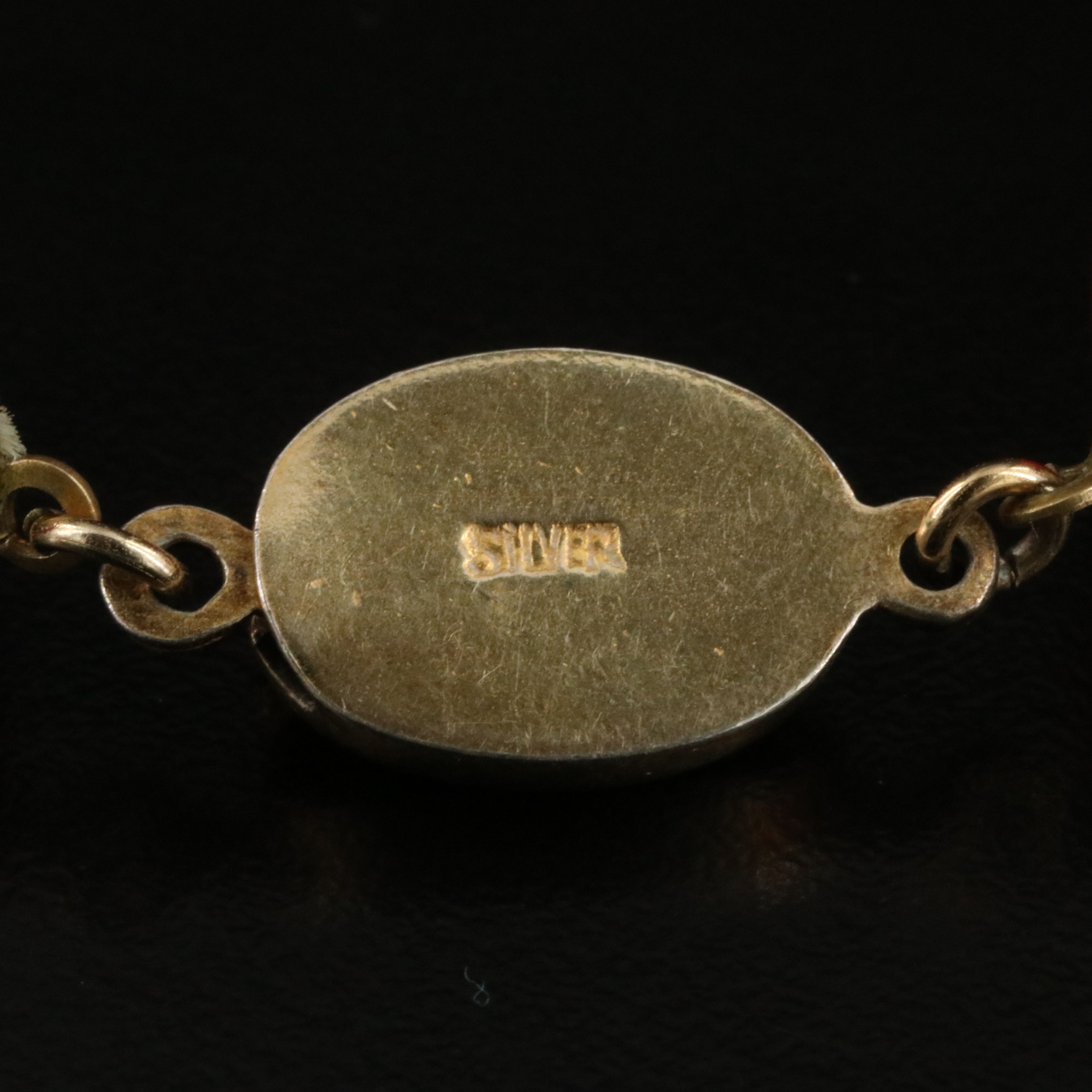 Chinese Lacquer Necklace with Sterling Clasp