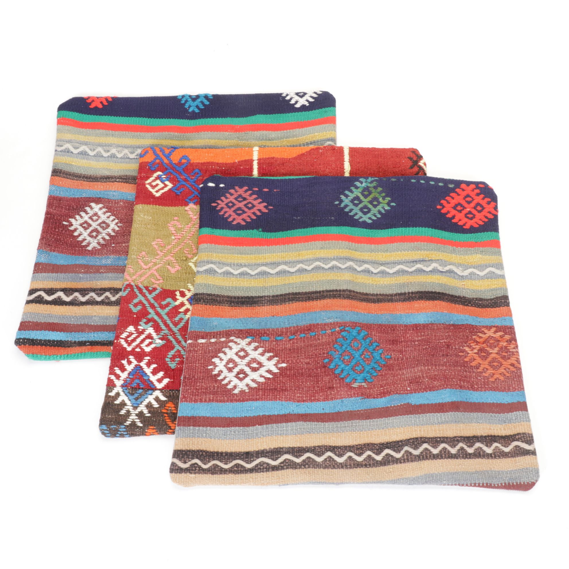 Hand-Pieced Kilim Rug Remnant Pillow Covers