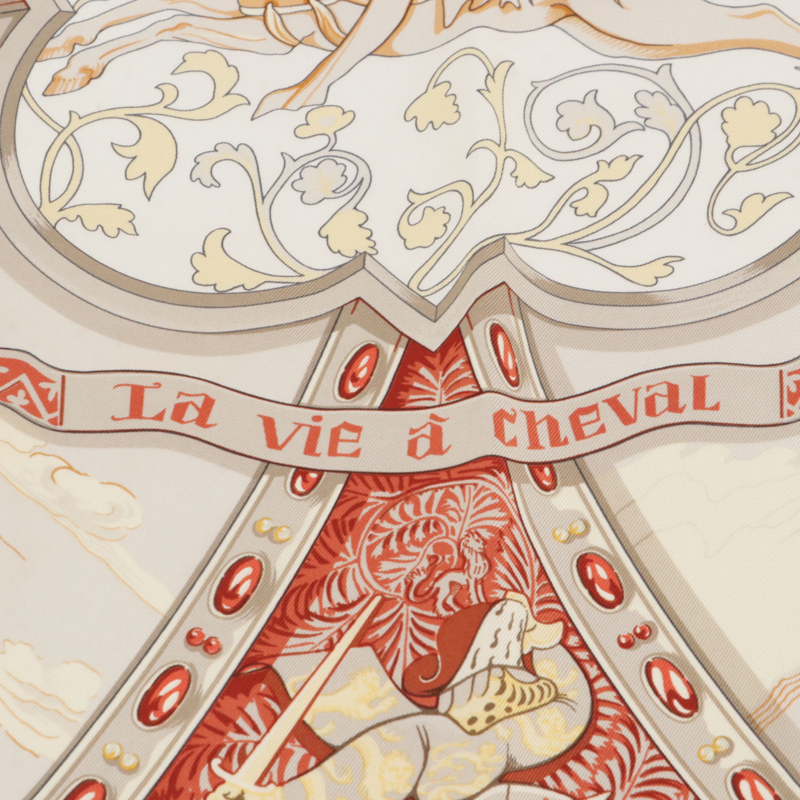 Hermès "La Vie à Cheval" Scarf 90 in Silk Twill