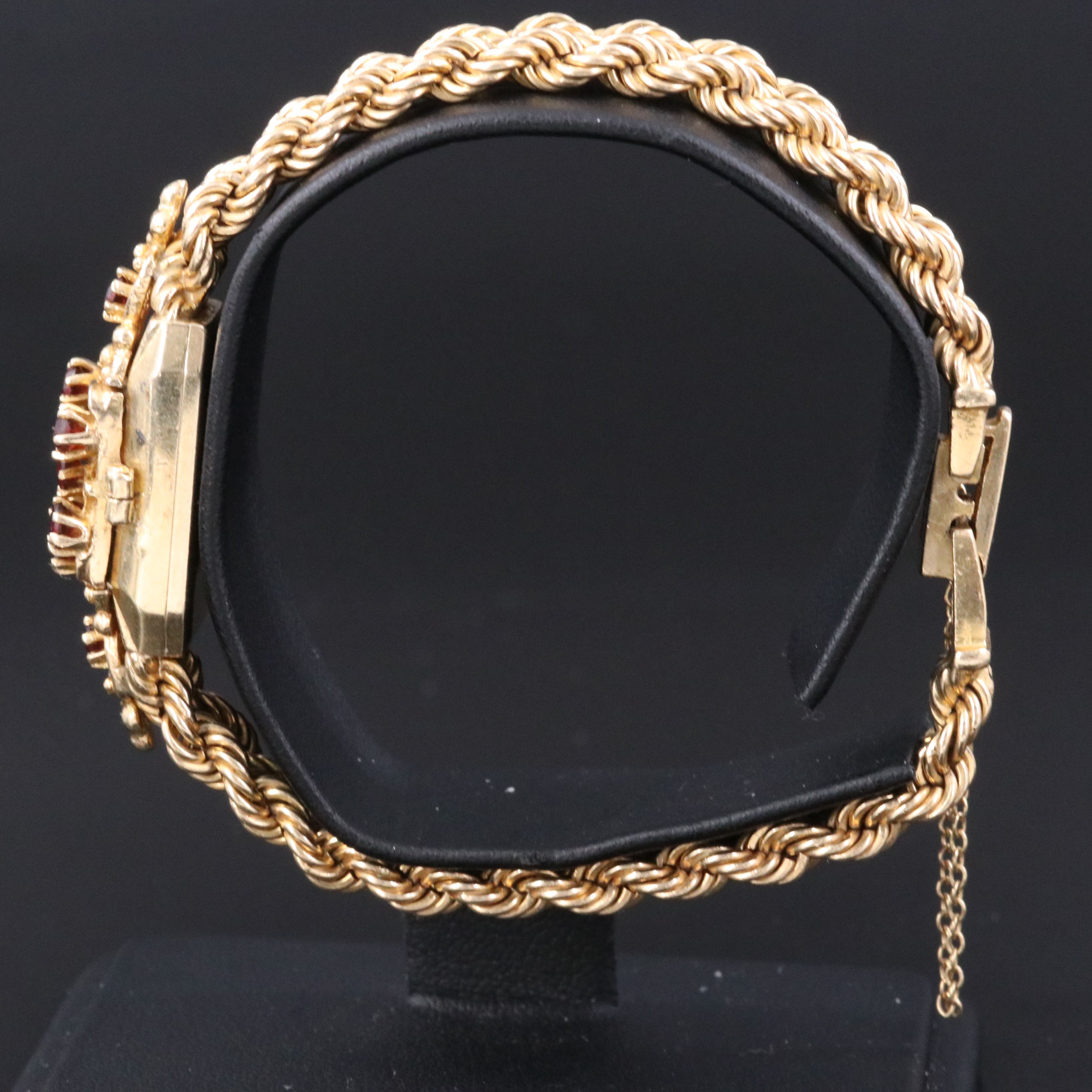 14K Cordova Garnet Hidden Dial Swiss Stem Wind Watch